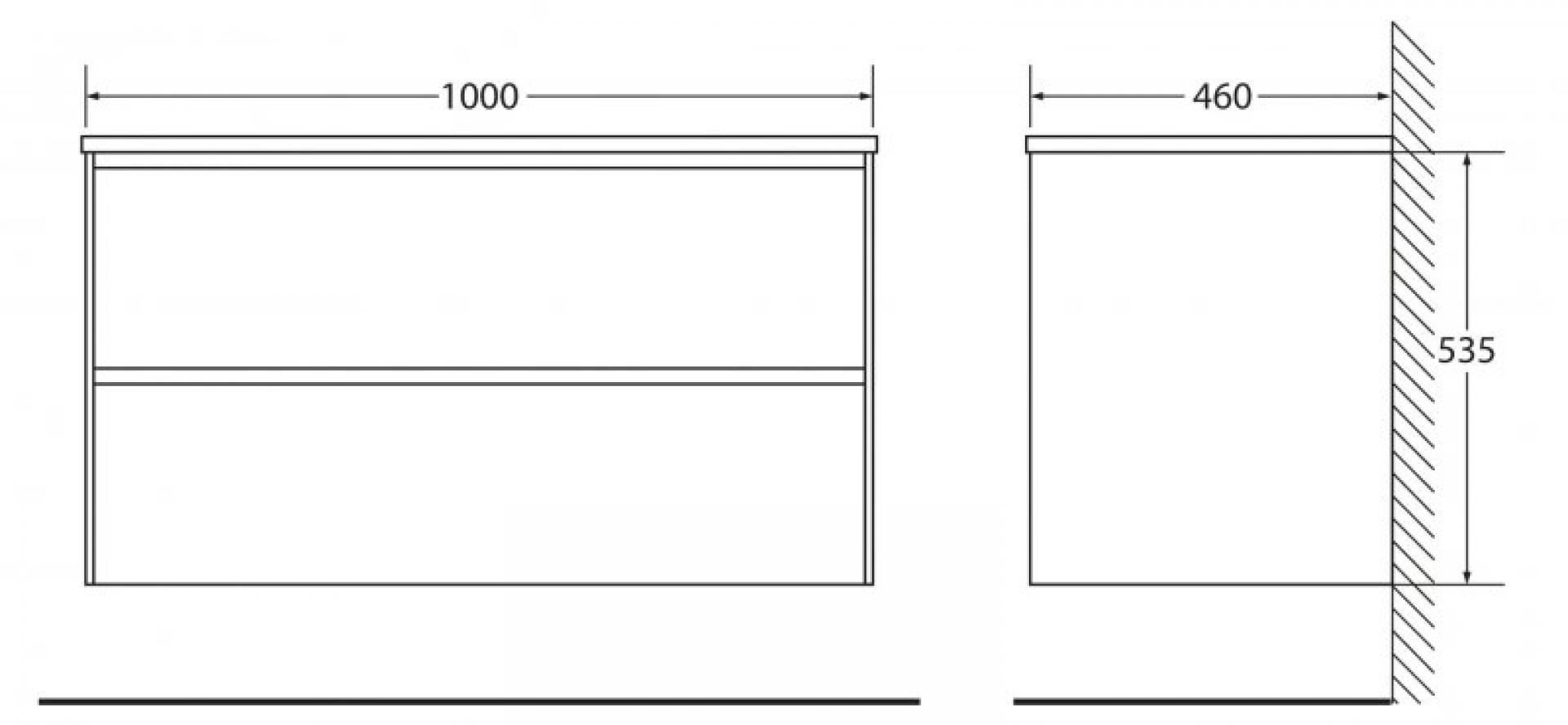 Тумба для комплекта BelBagno PIETRA-1000-2C-SO-SCM stucco cemento