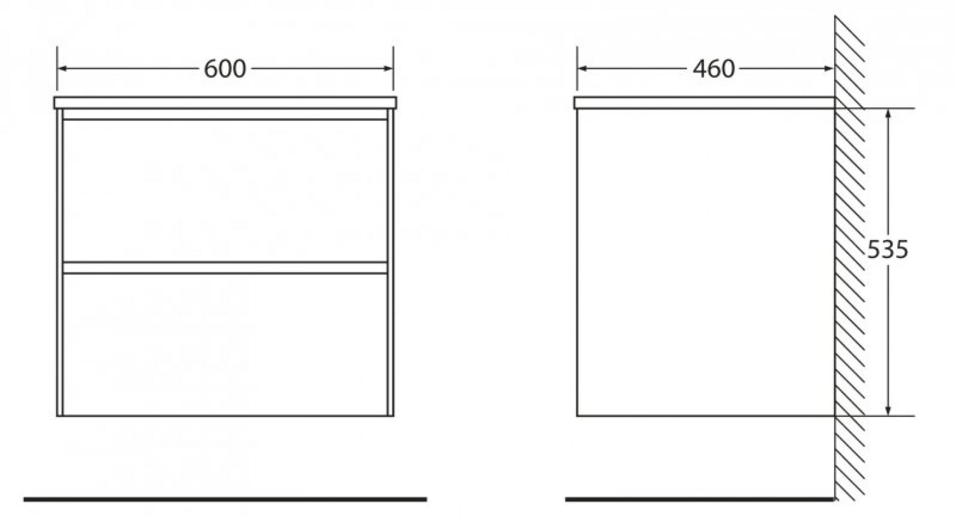 Тумба для комплекта BelBagno PIETRA-600-2C-SO-SCM stucco cemento