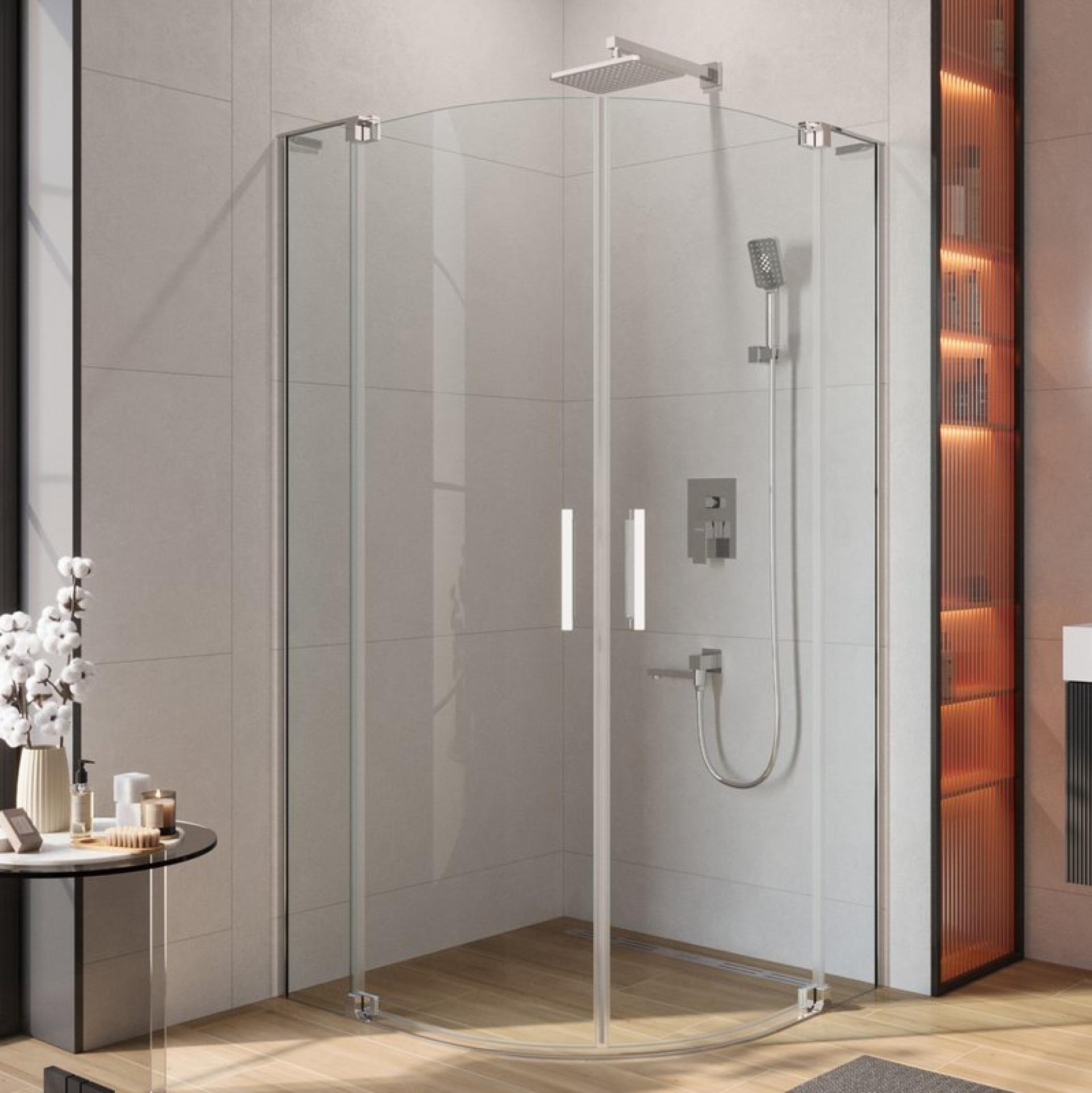 Душевой уголок Cezares Slider 80х80 SLIDER-R-2-80/90-C-Cr профиль хром, стекло прозрачное