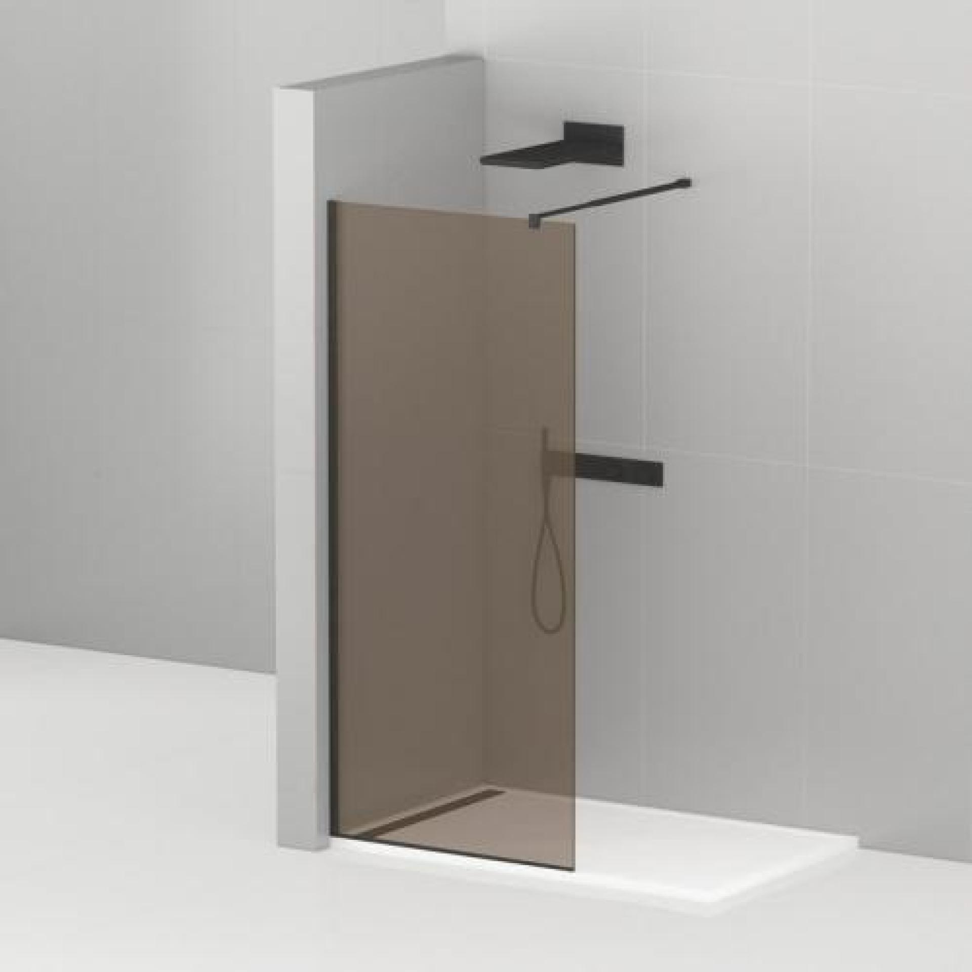 Перегородка душевая Cezares Liberta 100 LIBERTA-100-BR стекло тонированное