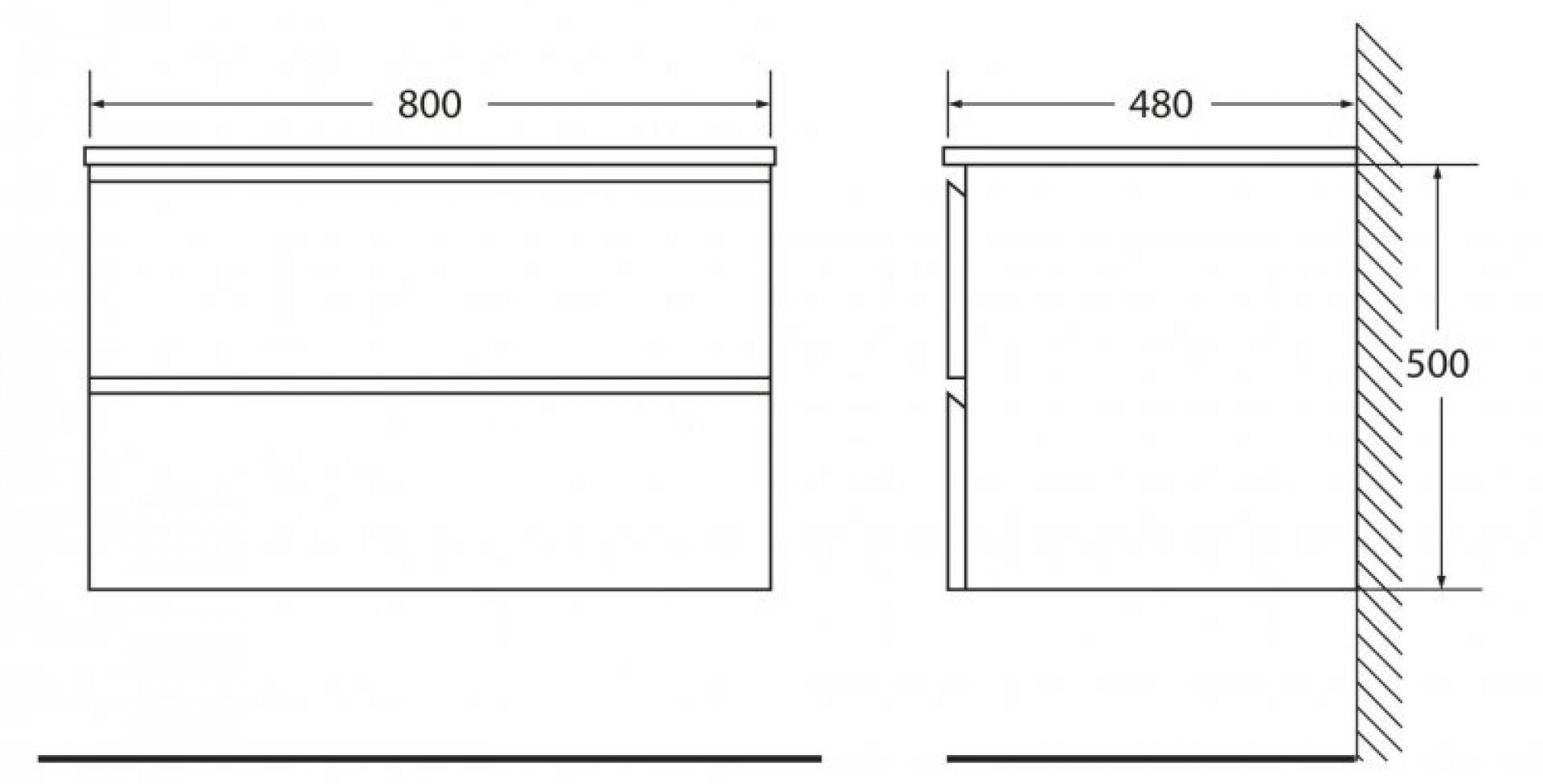 Тумба для комплекта BelBagno LUCE-800-2C-SO-ST stucco cemento leggero