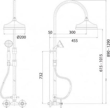 Душевая стойка Cezares ATLANTIS-NOSTALGIA-CD-03/24, золото