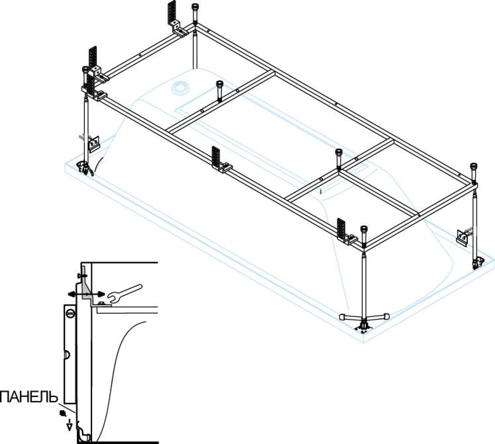 Каркас для ванны Cezares PLANE-180-80-MF