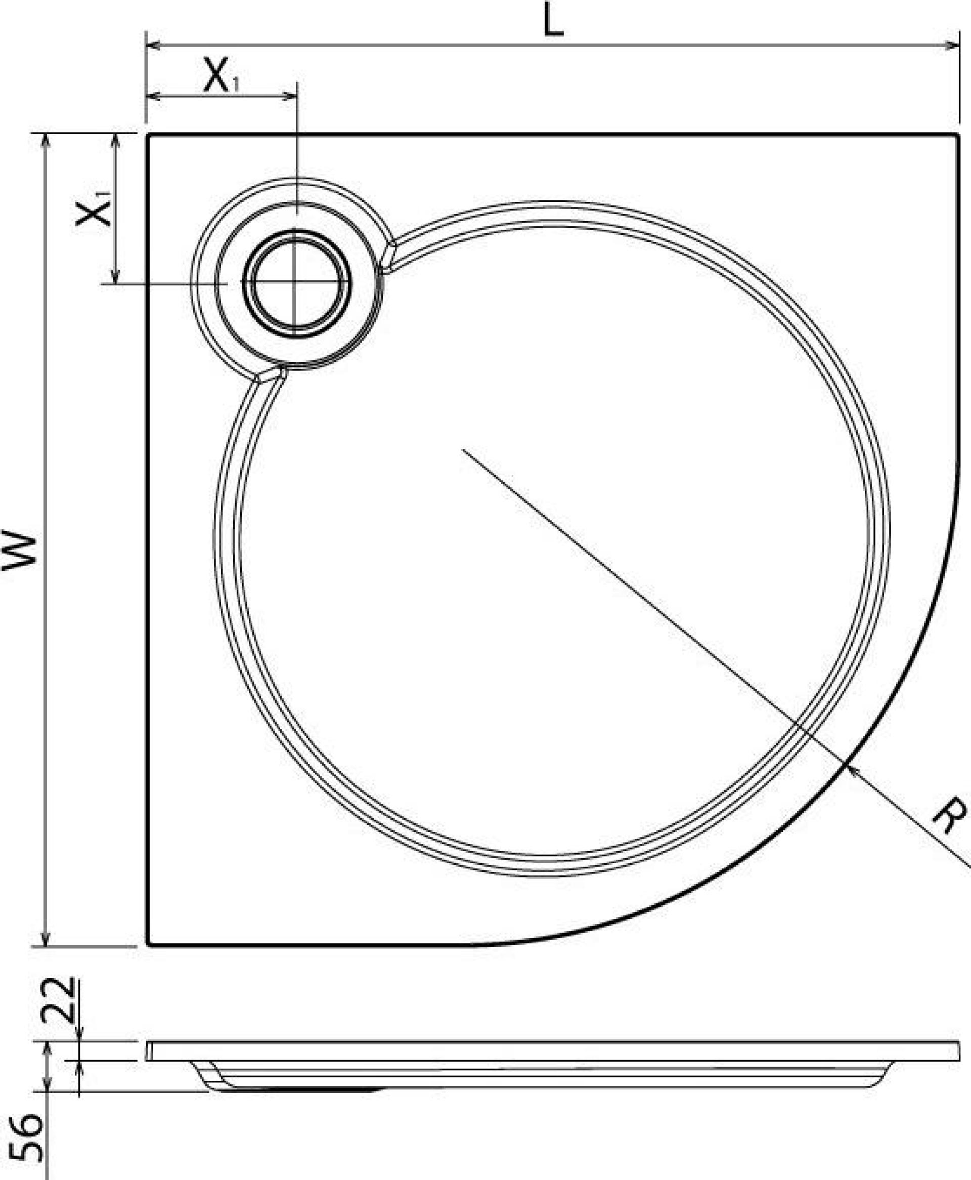 Поддон для душа Cezares TRAY-S-R-80-550-56-W