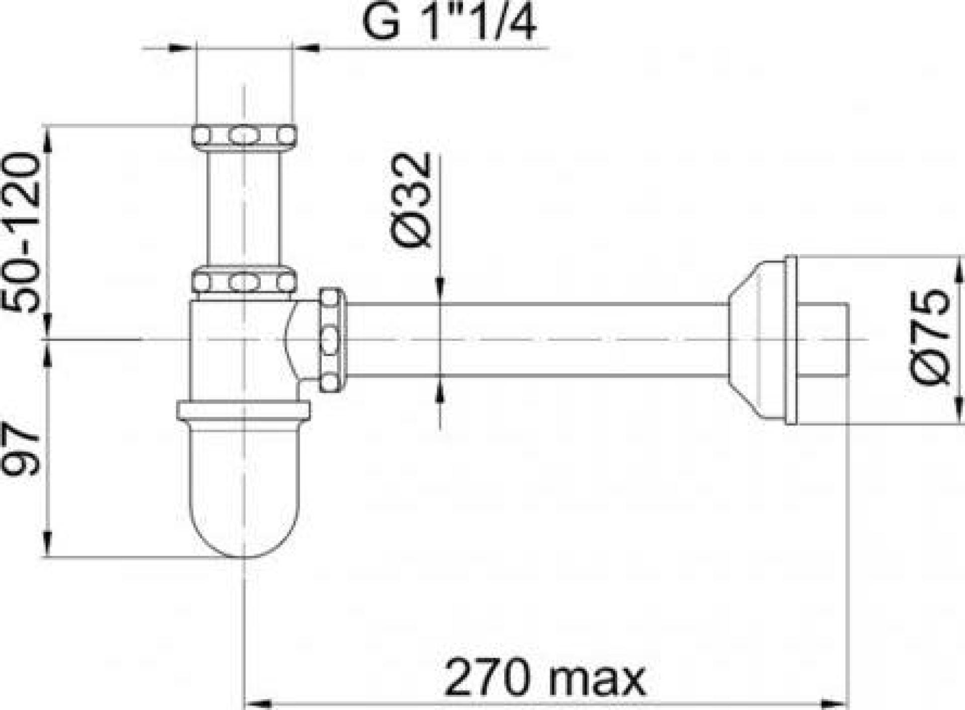 Сифон для раковины Cezares CZR-SB-02, бронза