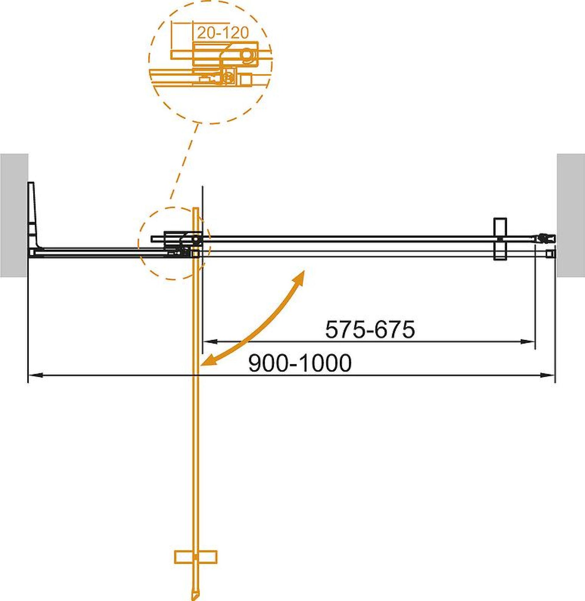 Душевая дверь Cezares Slider 100 SLIDER-B-1-90/100-BR-Cr, профиль хром, стекло бронза