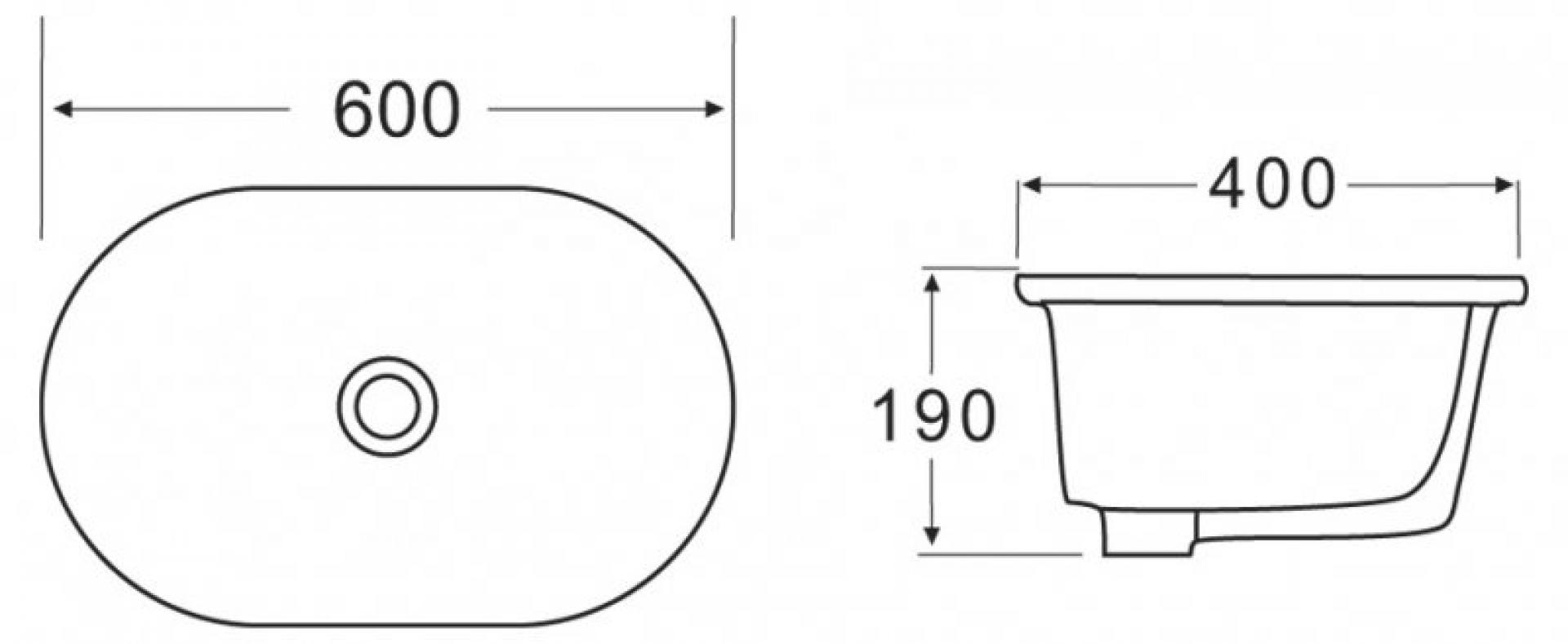 Раковина накладная 60 см Belbagno BB1004