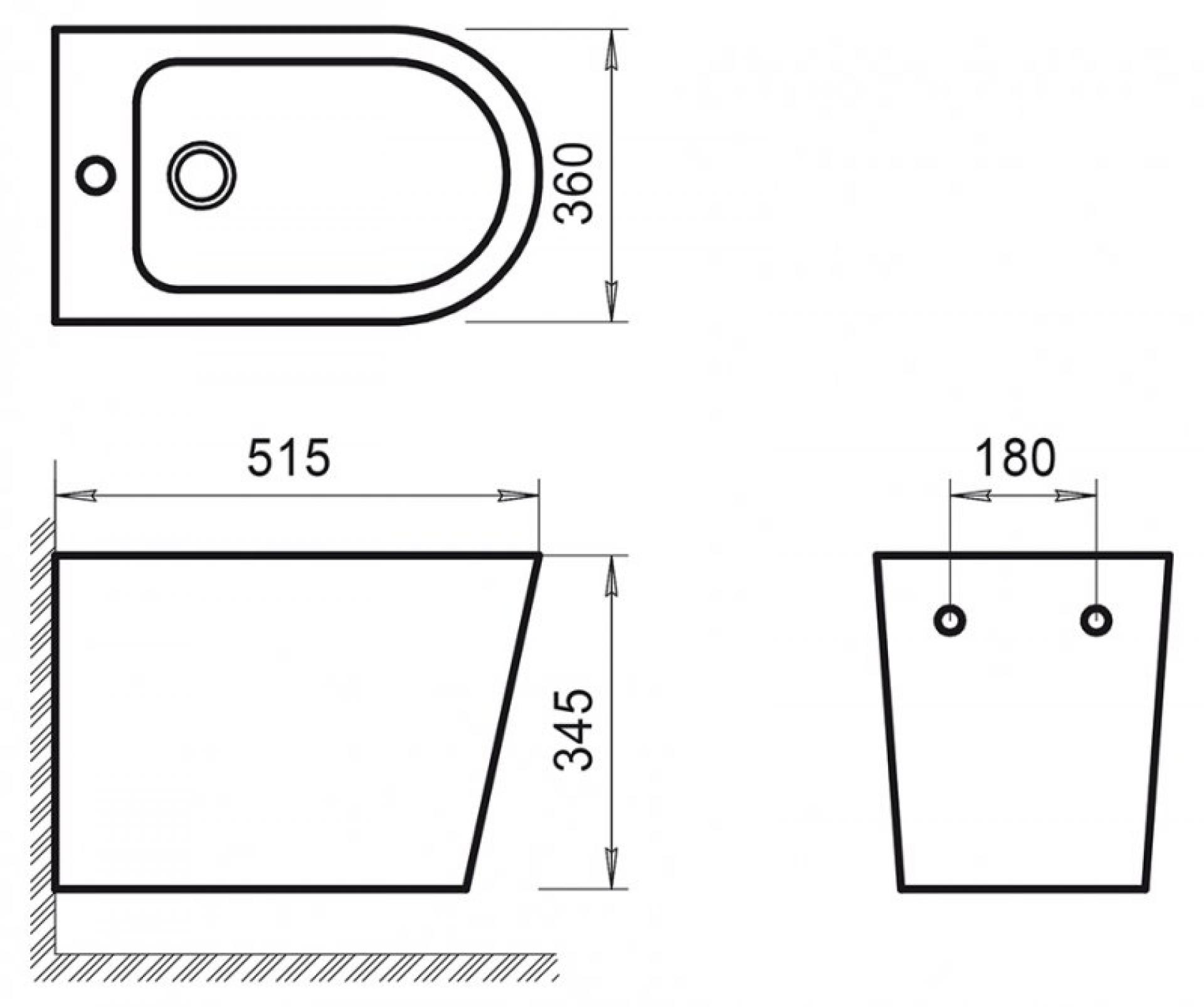 Подвесное биде BelBagno Flay-R BB053BH