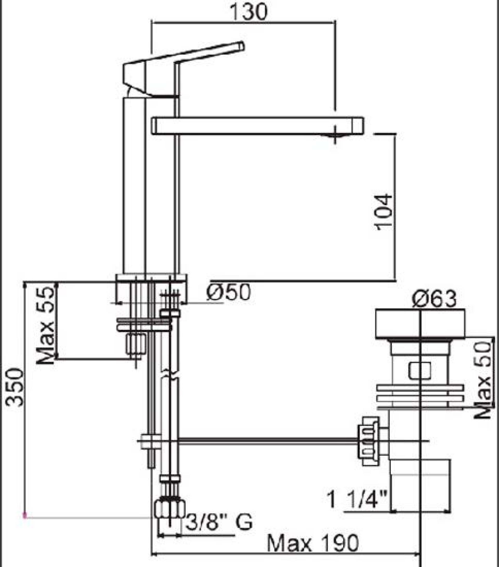 Смеситель для раковины Cezares TREND-LSM1-01-Cr, хром