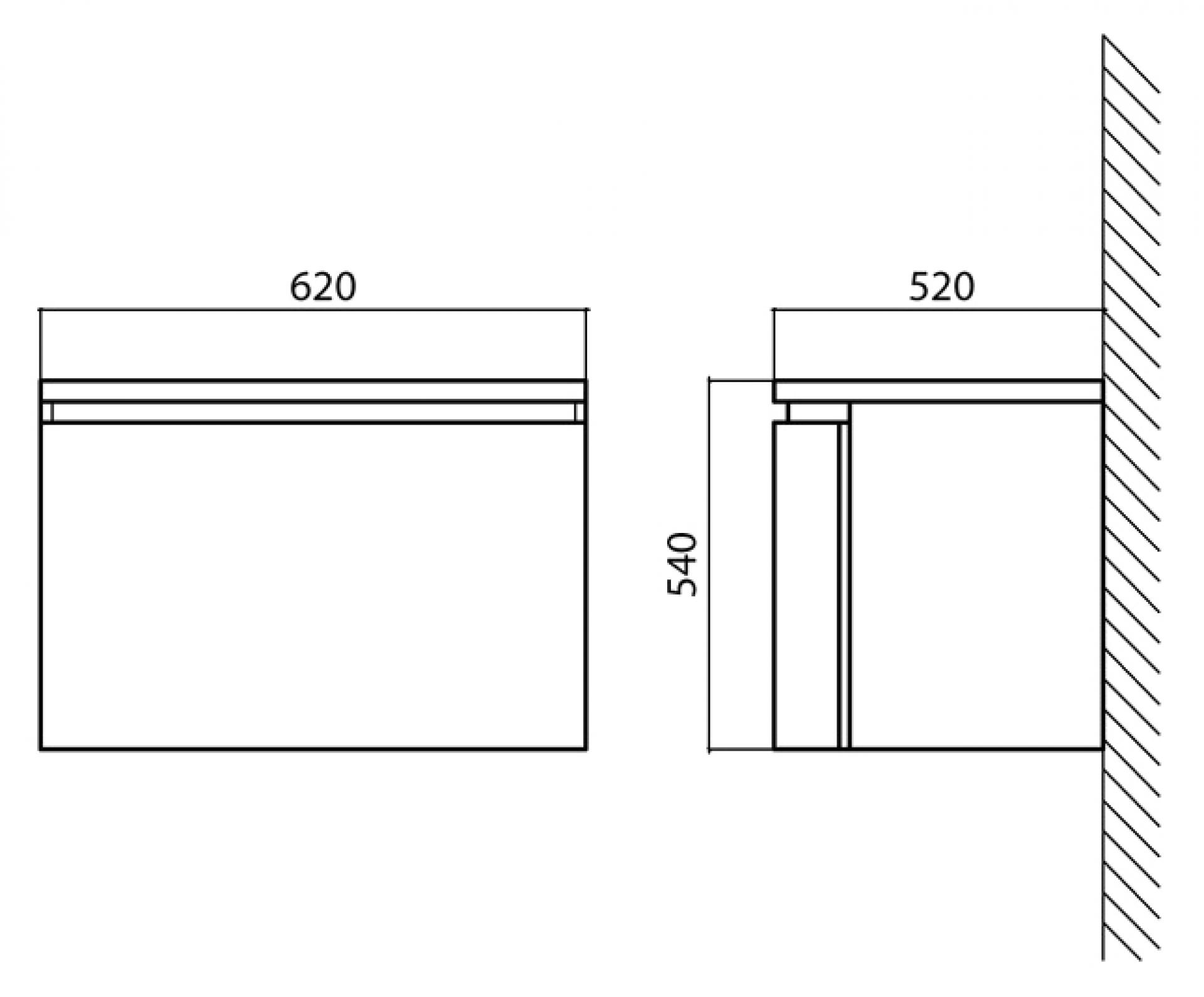 Тумба для комплекта BelBagno Prospero 62 bianco lucido