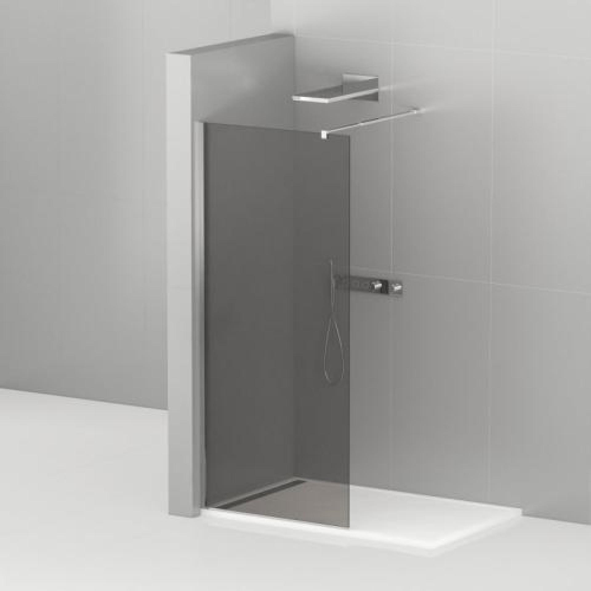 Перегородка душевая Cezares Liberta 100 LIBERTA-100-GR стекло тонированное