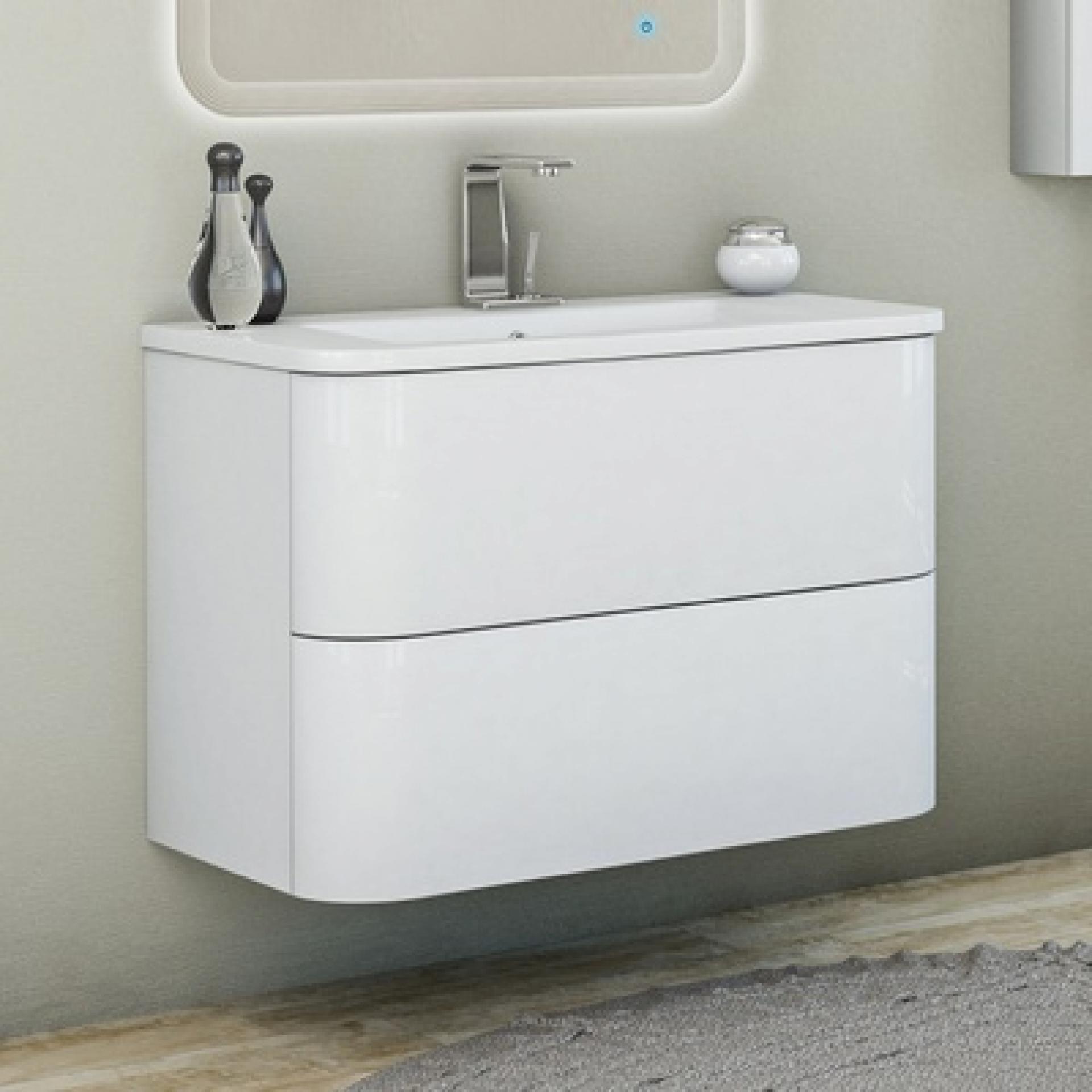 Тумба для комплекта BelBagno Clima BB800JH1CC/BL-BB1380L bianco lucido