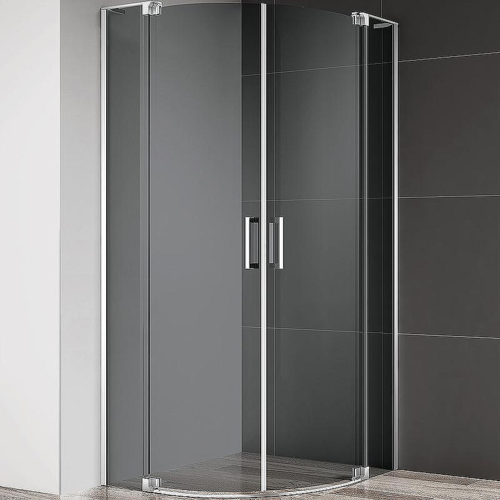 Душевой уголок Cezares Slider 90х90 SLIDER-R-2-90/100-GRIGIO-Cr профиль хром, стекло тонированное