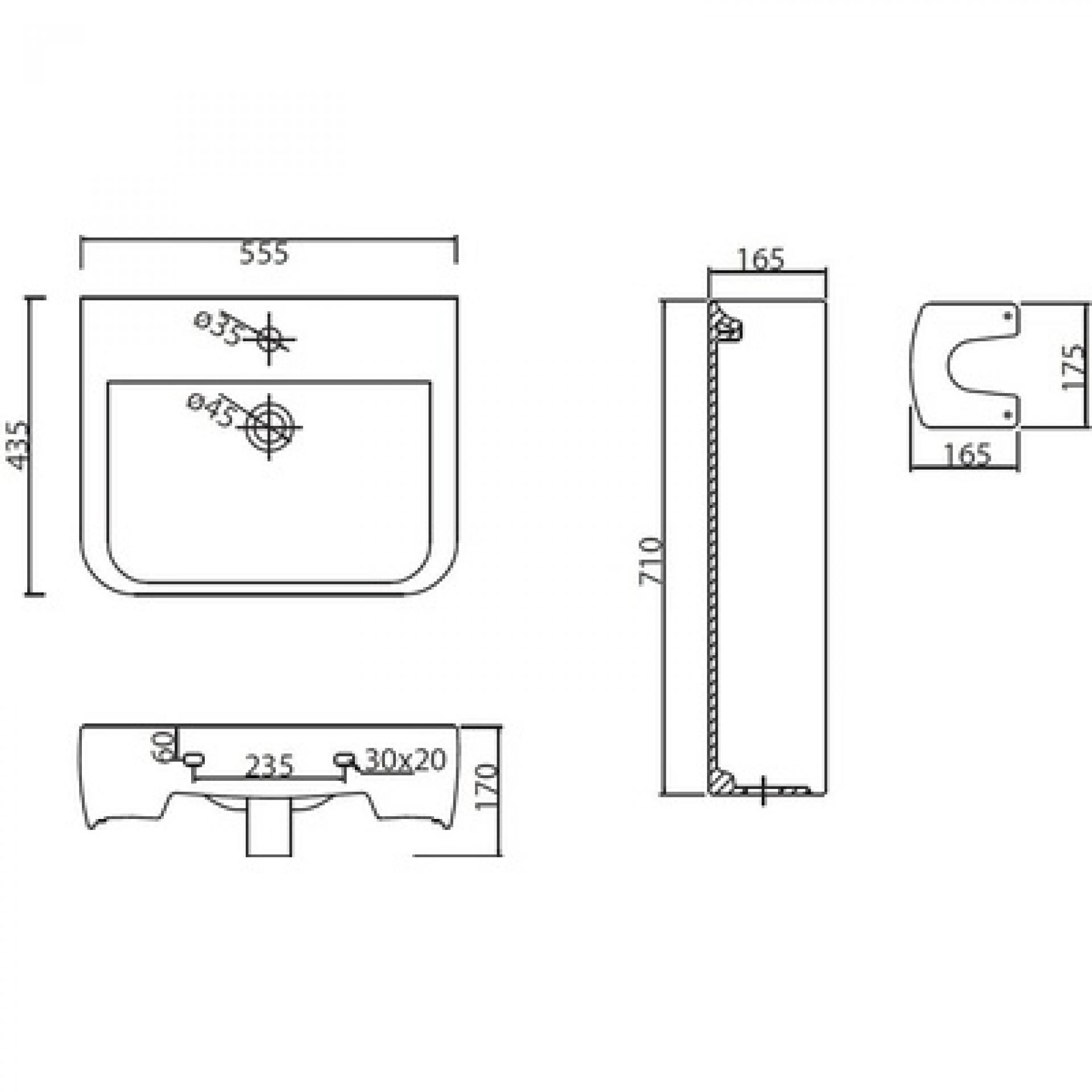 Раковина 56 см BelBagno Ardente BB0123L