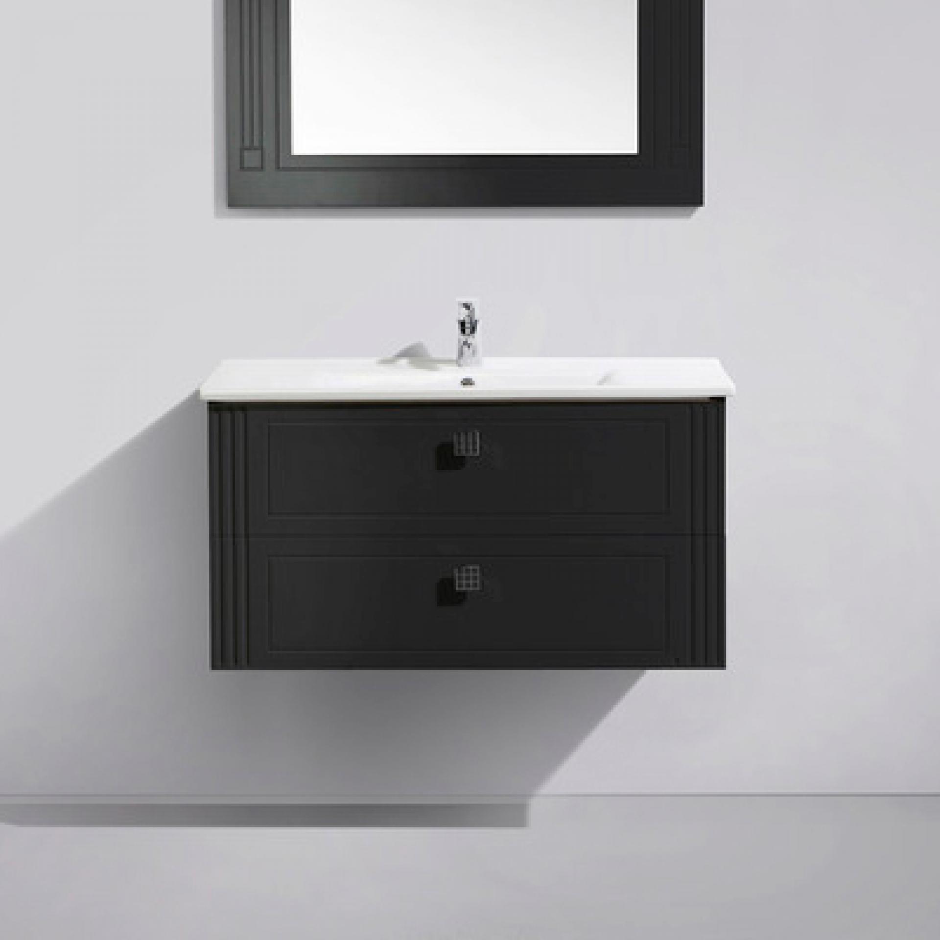 Мебель для ванной BelBagno Atria 100 nero lucido 2 ящика