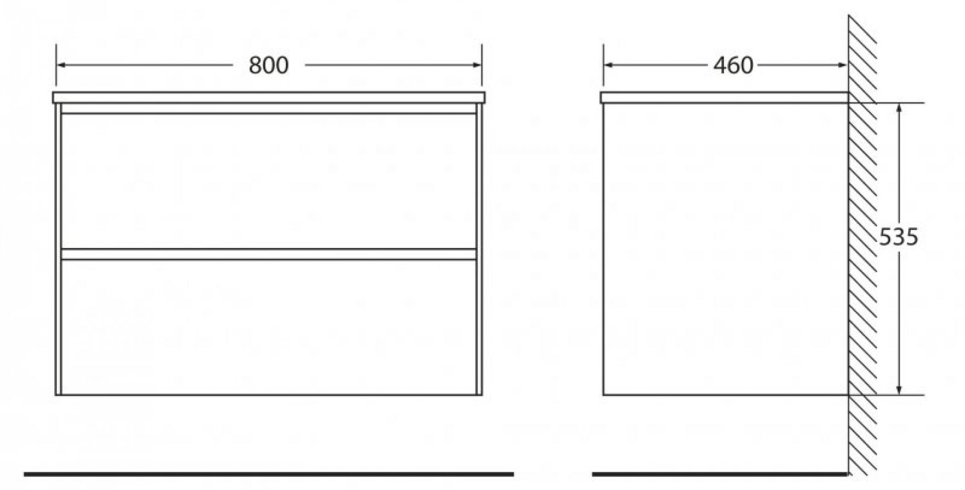 Тумба для комплекта BelBagno PIETRA-800-2C-SO-SCM stucco cemento