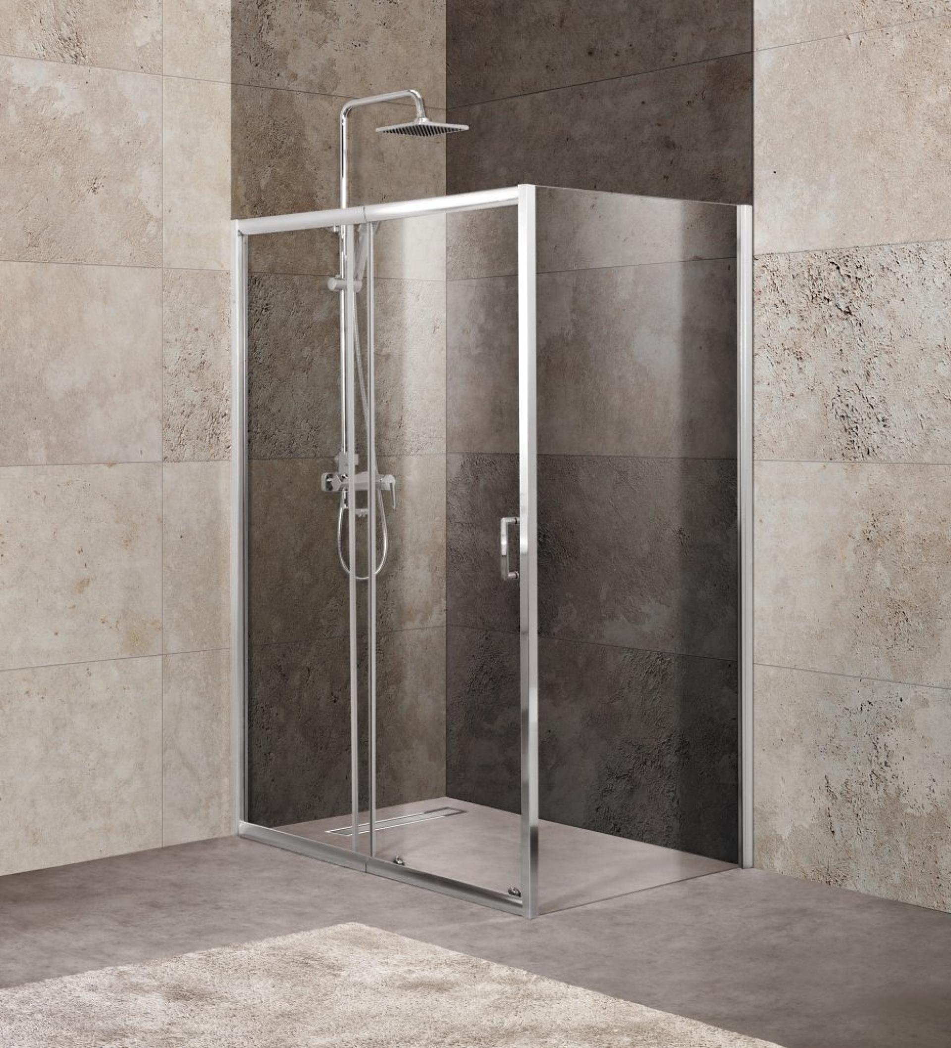 Душевой уголок BelBagno UNIQUE-AH-1-110/125-80-C-Cr стекло прозрачное