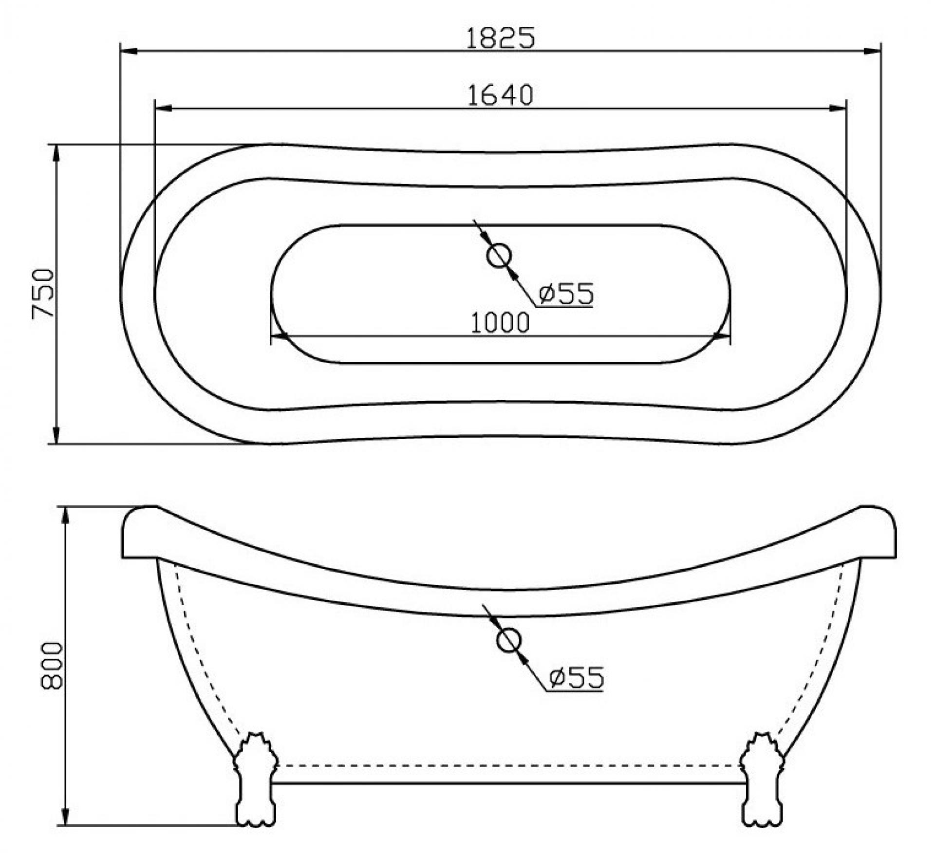 Акриловая ванна 180х75 BelBagno BB05-CRM