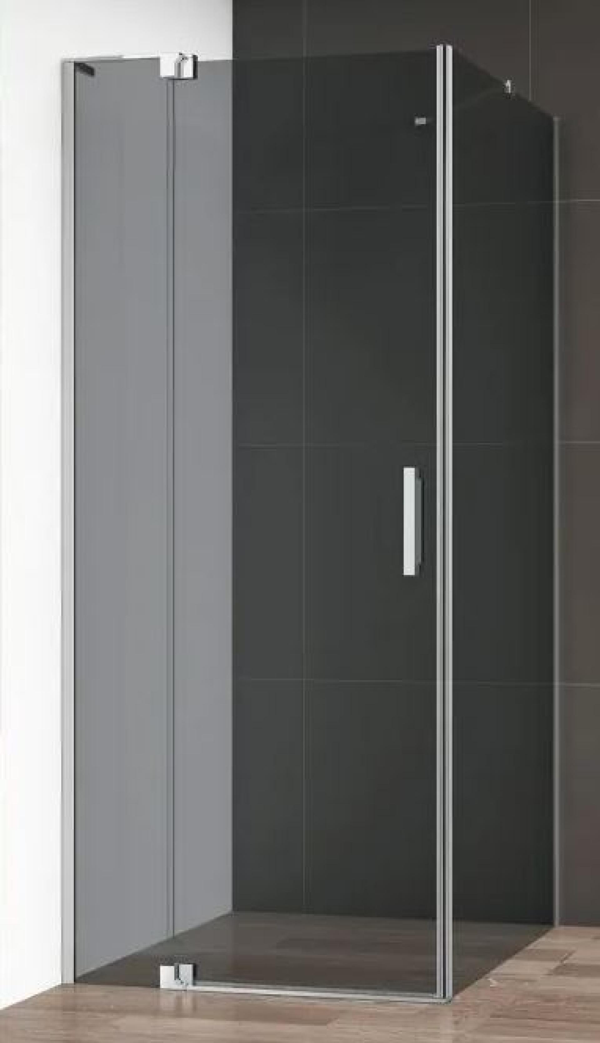 Перегородка душевая Cezares Slider 83.7 SLIDER-90-GL-FIX-BR-GM профиль оружейная сталь, стекло тонированное