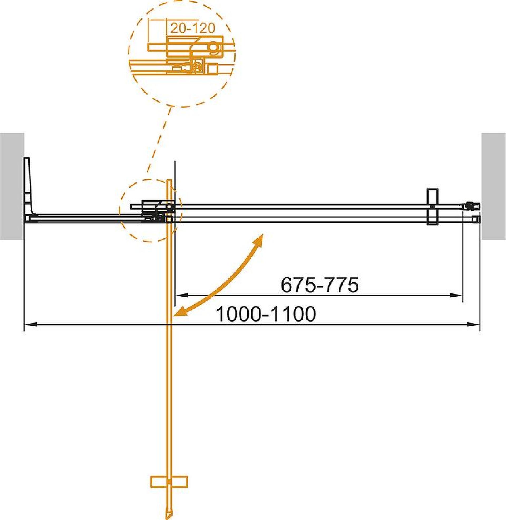 Душевая дверь Cezares Slider 110 SLIDER-B-1-100/110-BR-NERO, профиль черный, стекло бронза