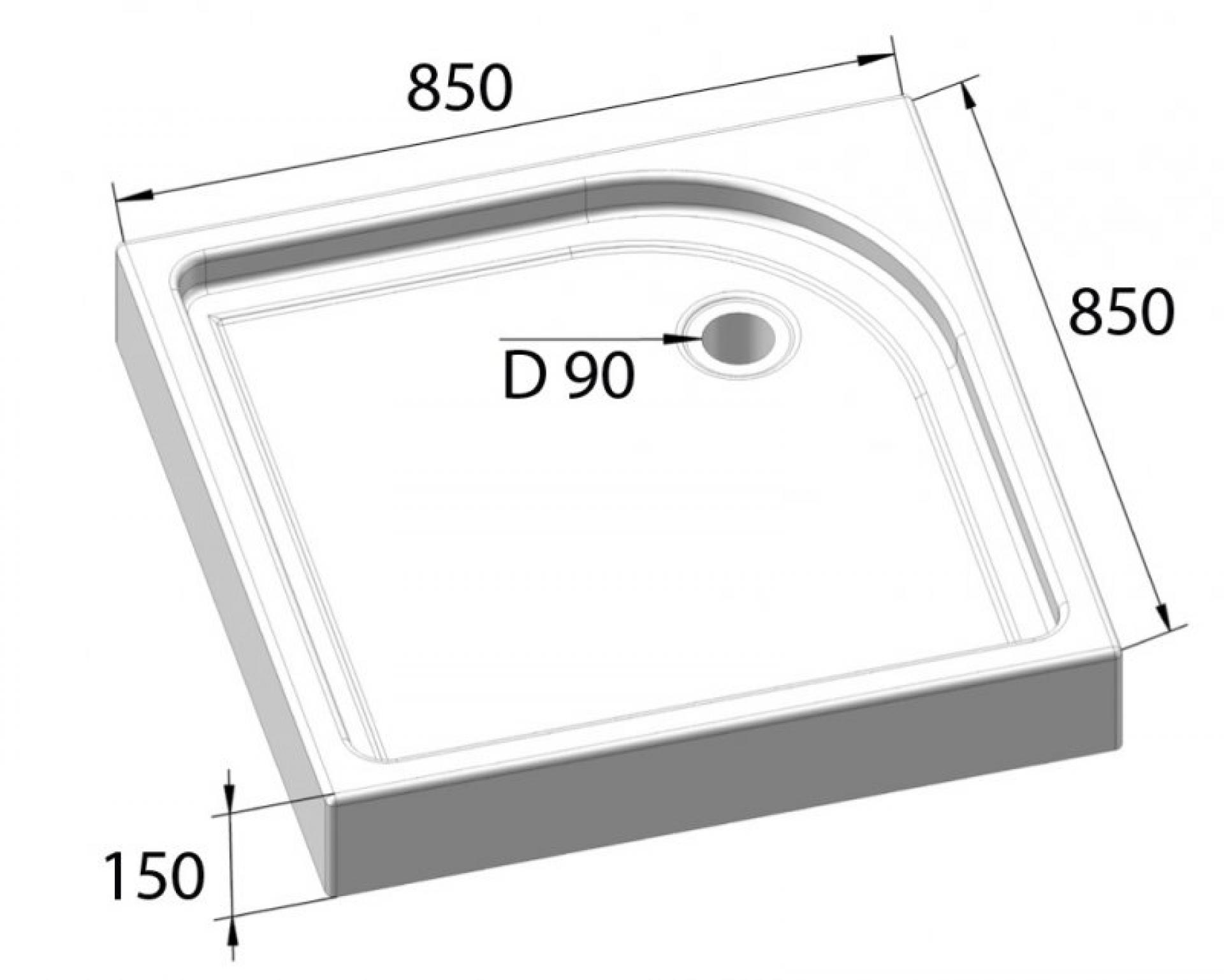 Поддон для душа BelBagno TRAY-BB-A-85-15-W