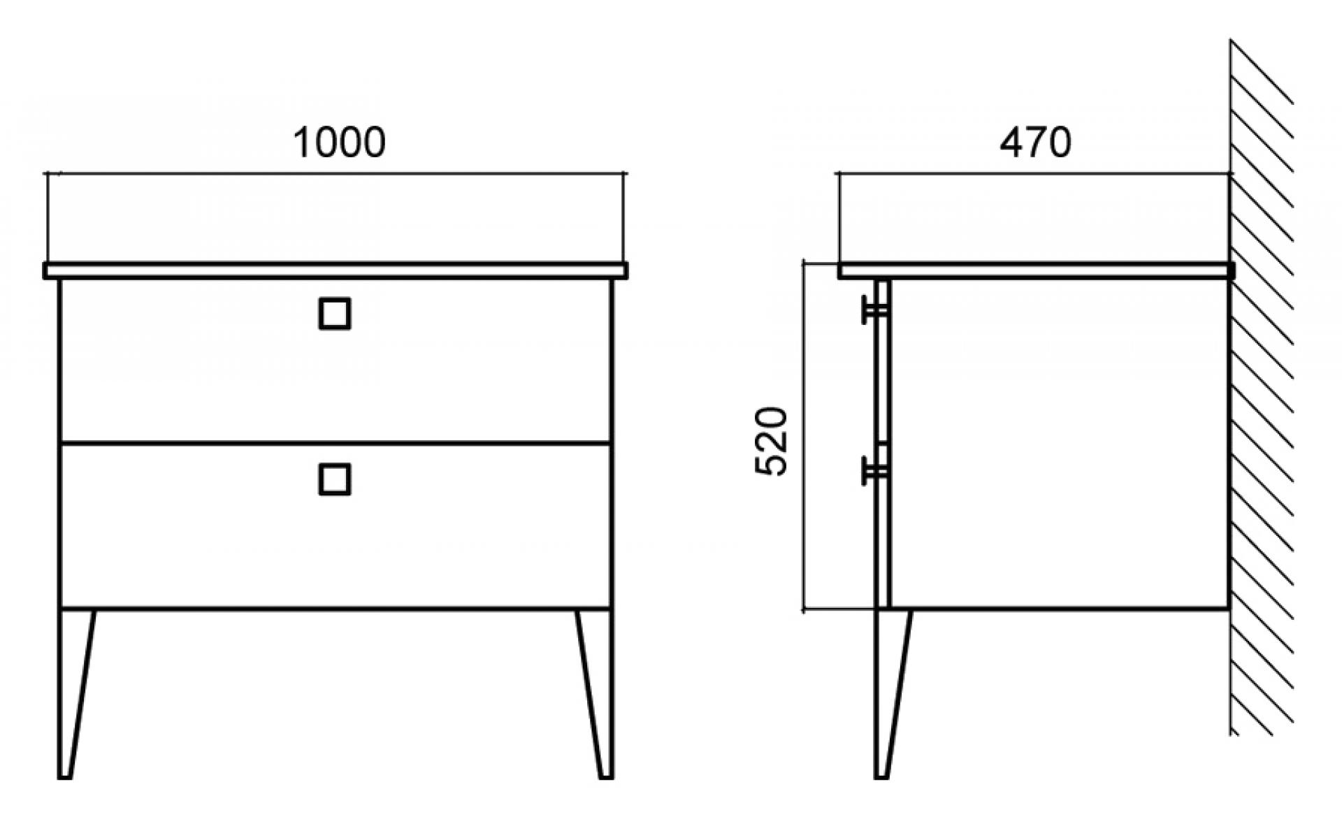 Мебель для ванной BelBagno Atria 100 bianco lucido 2 ящика