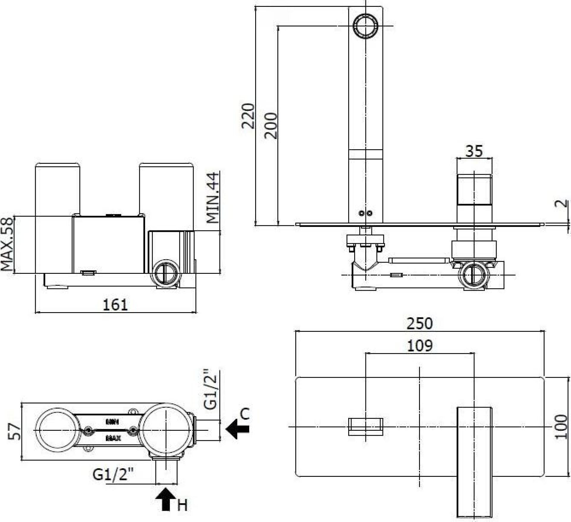 Смеситель для раковины Cezares EFFECT-BLI-15-01, хром