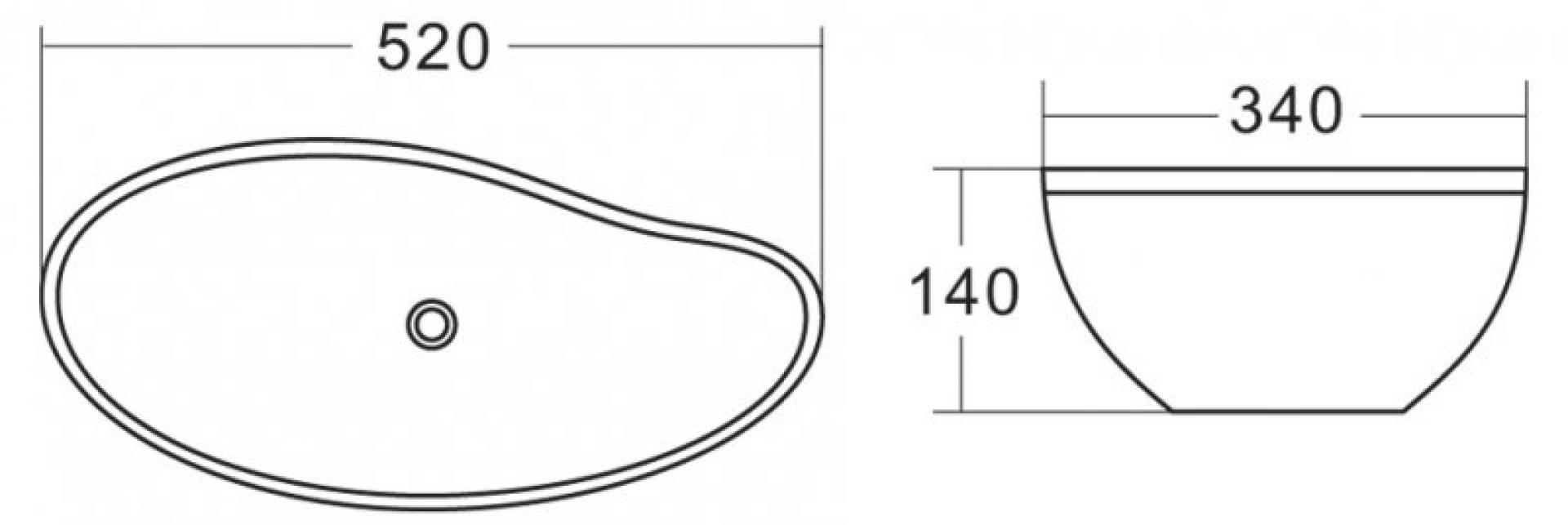 Раковина накладная 52 см Belbagno BB1362