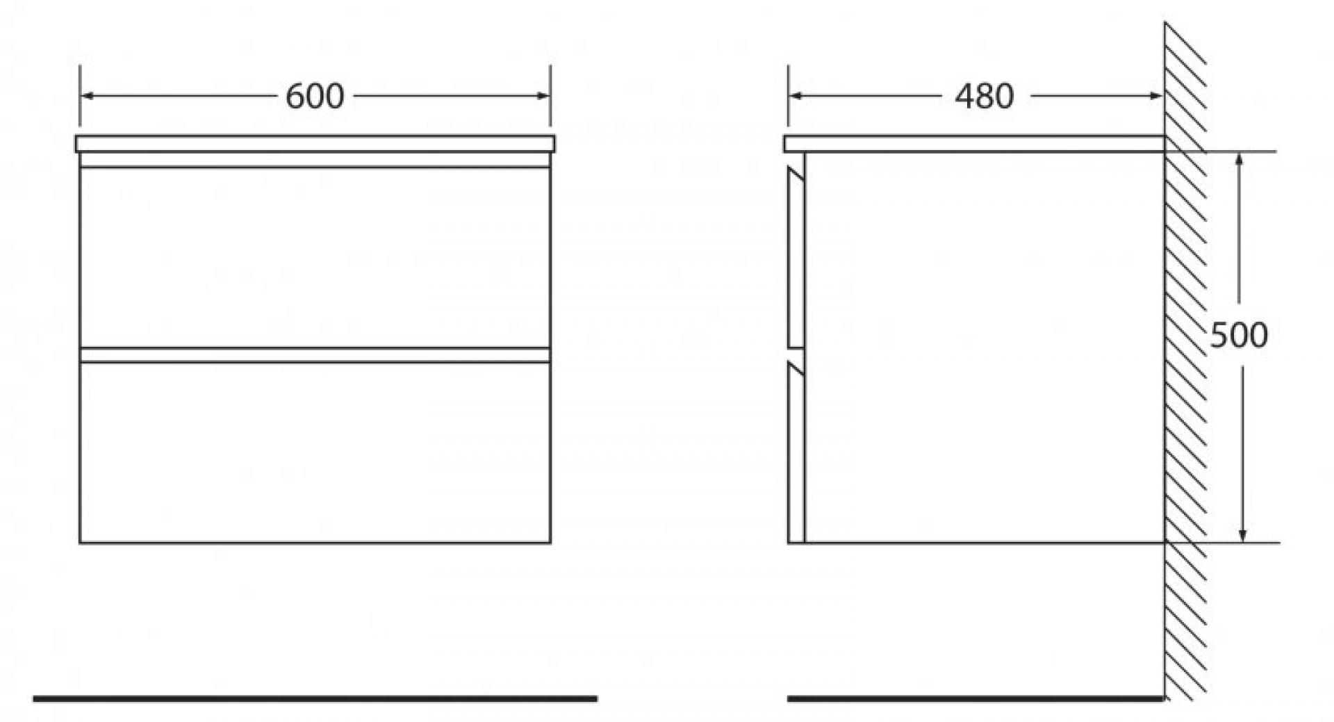 Тумба для комплекта BelBagno LUCE-600-2C-SO-ST stucco cemento leggero