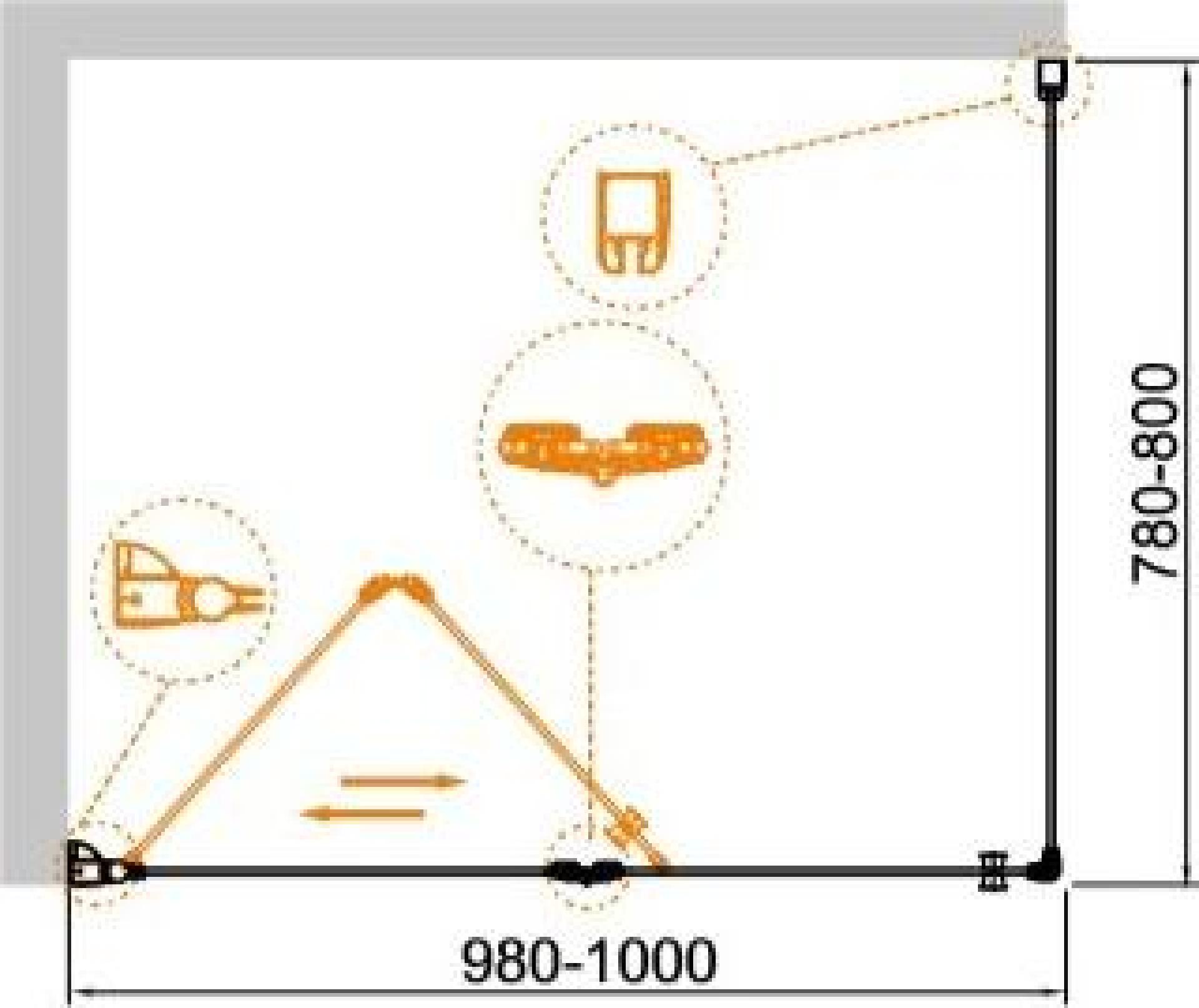 Душевой уголок Cezares ECO-O-ASH-1-100/80-C-Cr стекло прозрачное