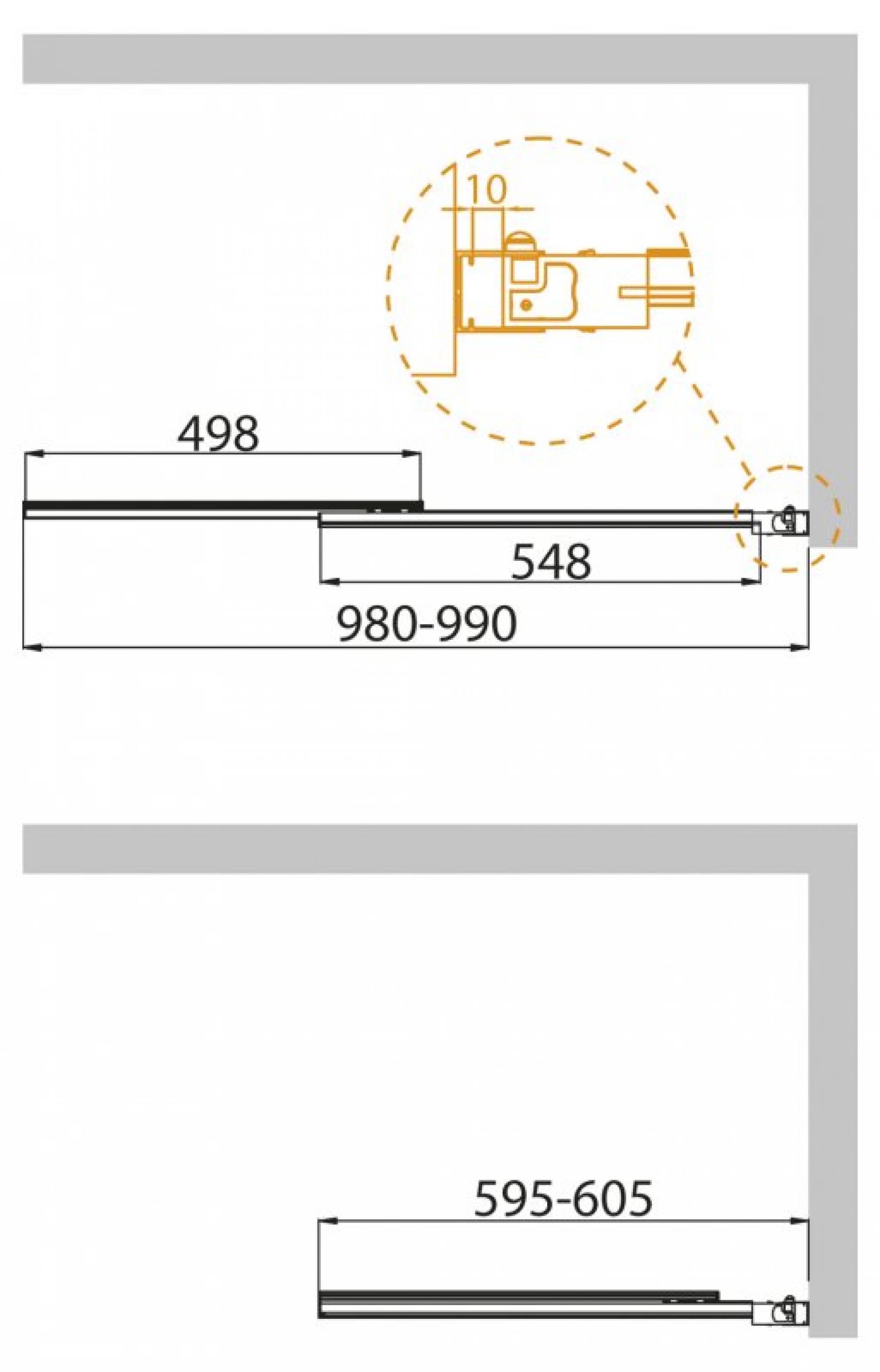 Шторка на ванну Cezares SLIDER-VF-11-100/150-P-Cr стекло рифленое