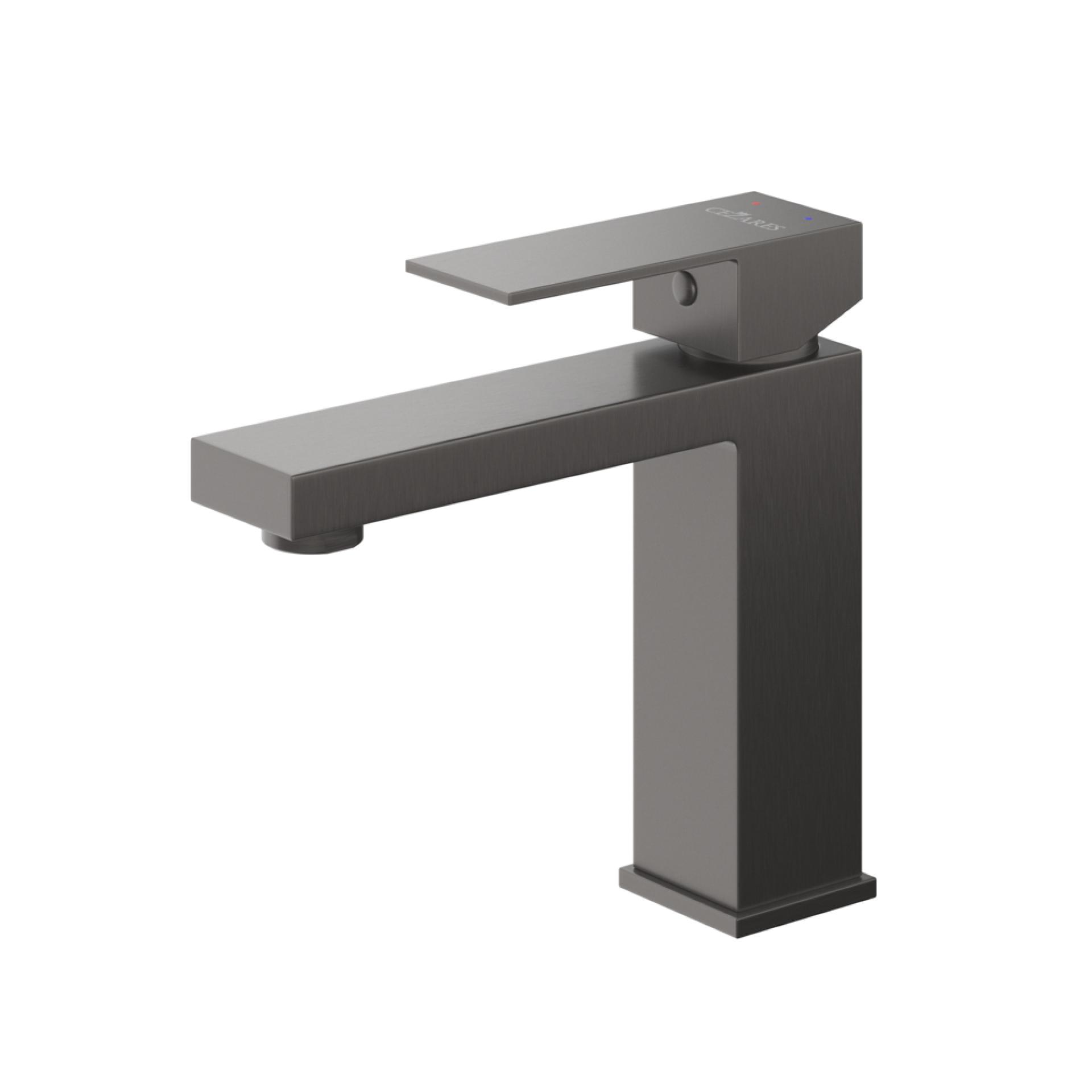 Смеситель для раковины Cezares Slider SLIDER-LS-GM с донный клапаном, оружейная сталь