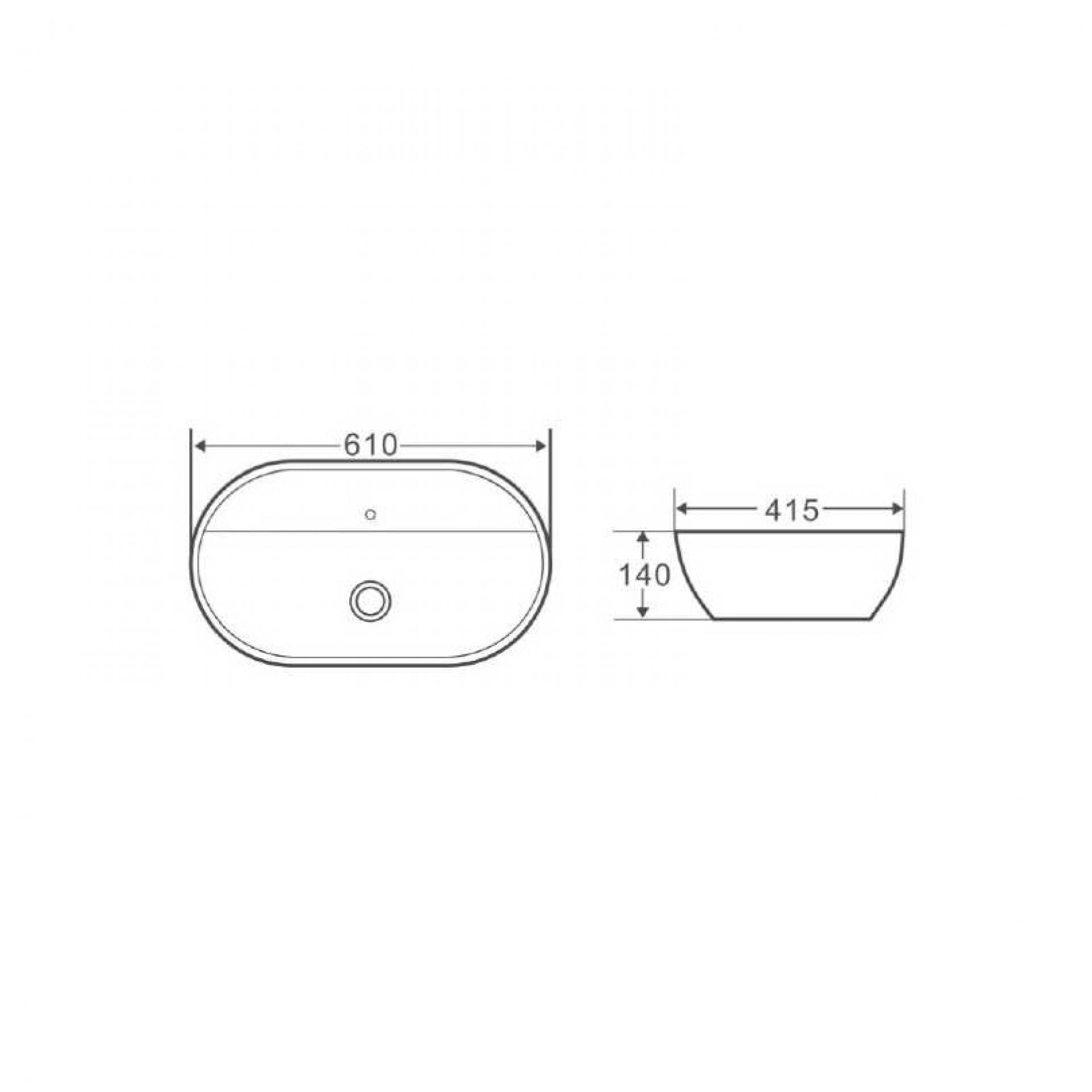 Раковина накладная 61 см Belbagno BB1346