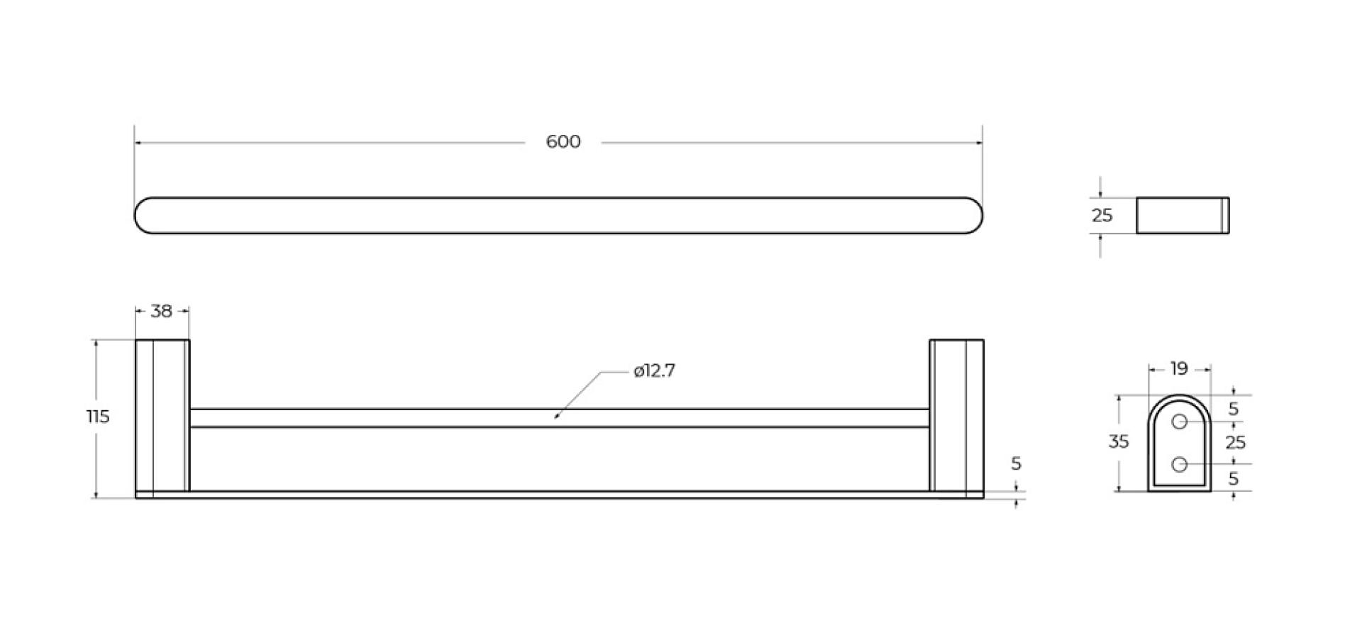 Полотенцедержатель Cezares STYLUS-THD-60-BORO, брашированное золото