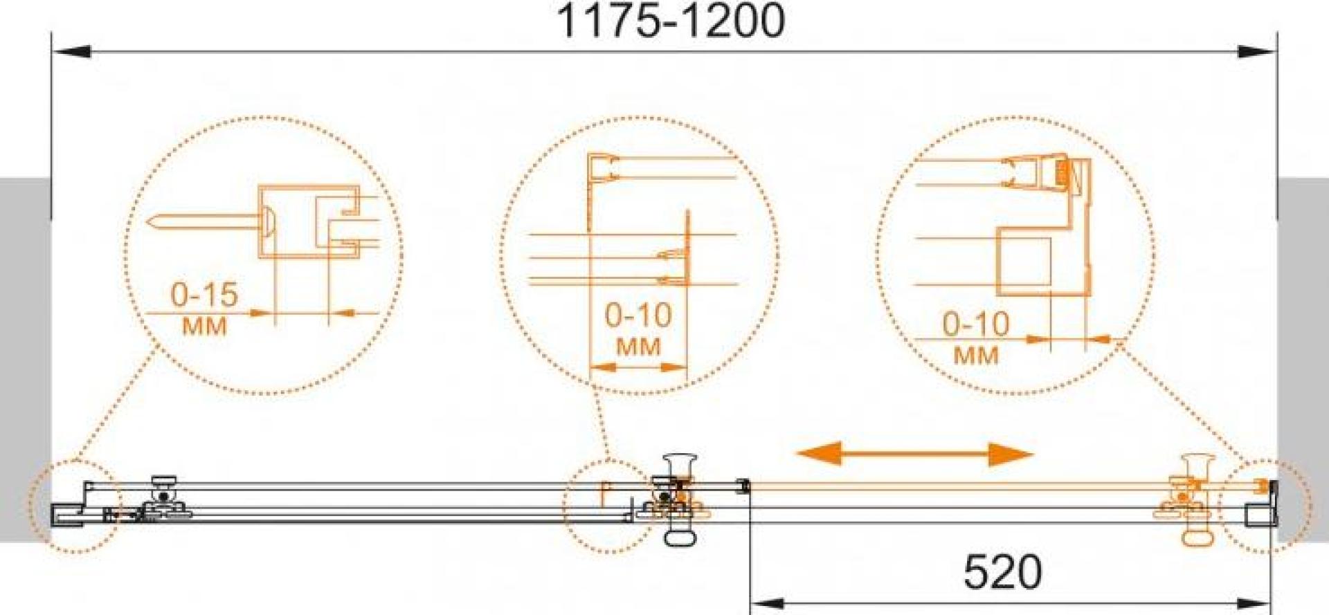 Душевая дверь в нишу Cezares Lucido O BF1 120 C Cr