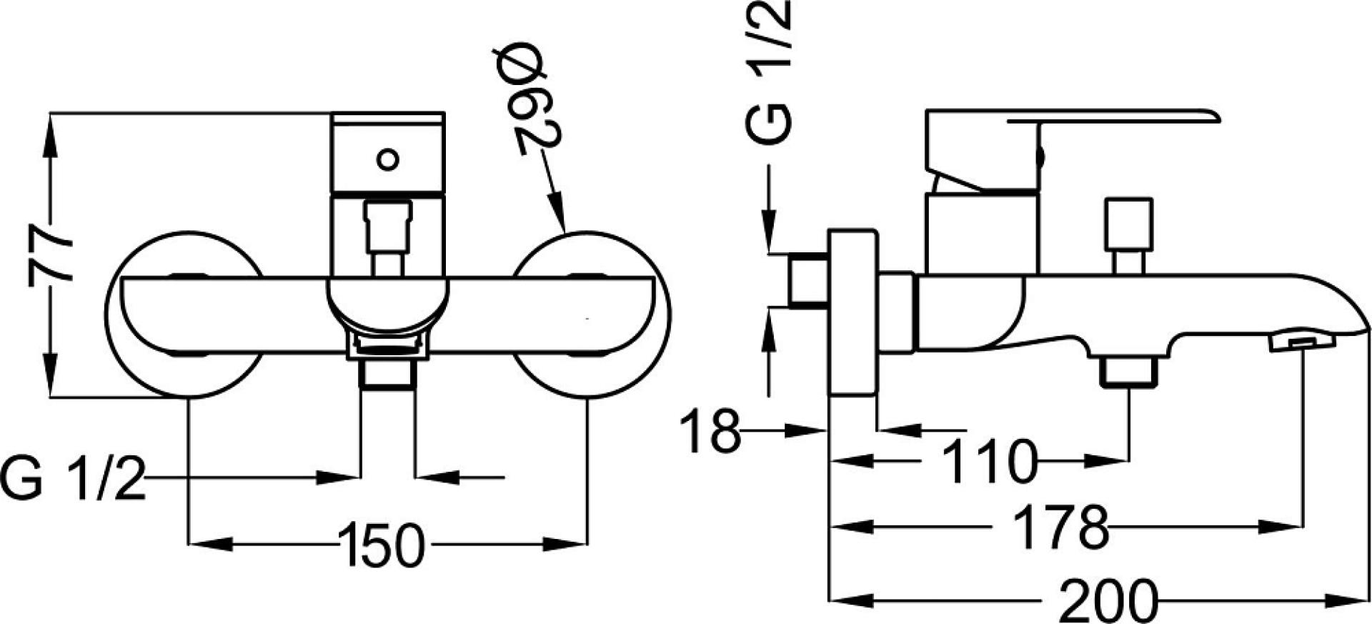 Смеситель Cezares Furore FURORE-VM-01-Cr для ванны с душем