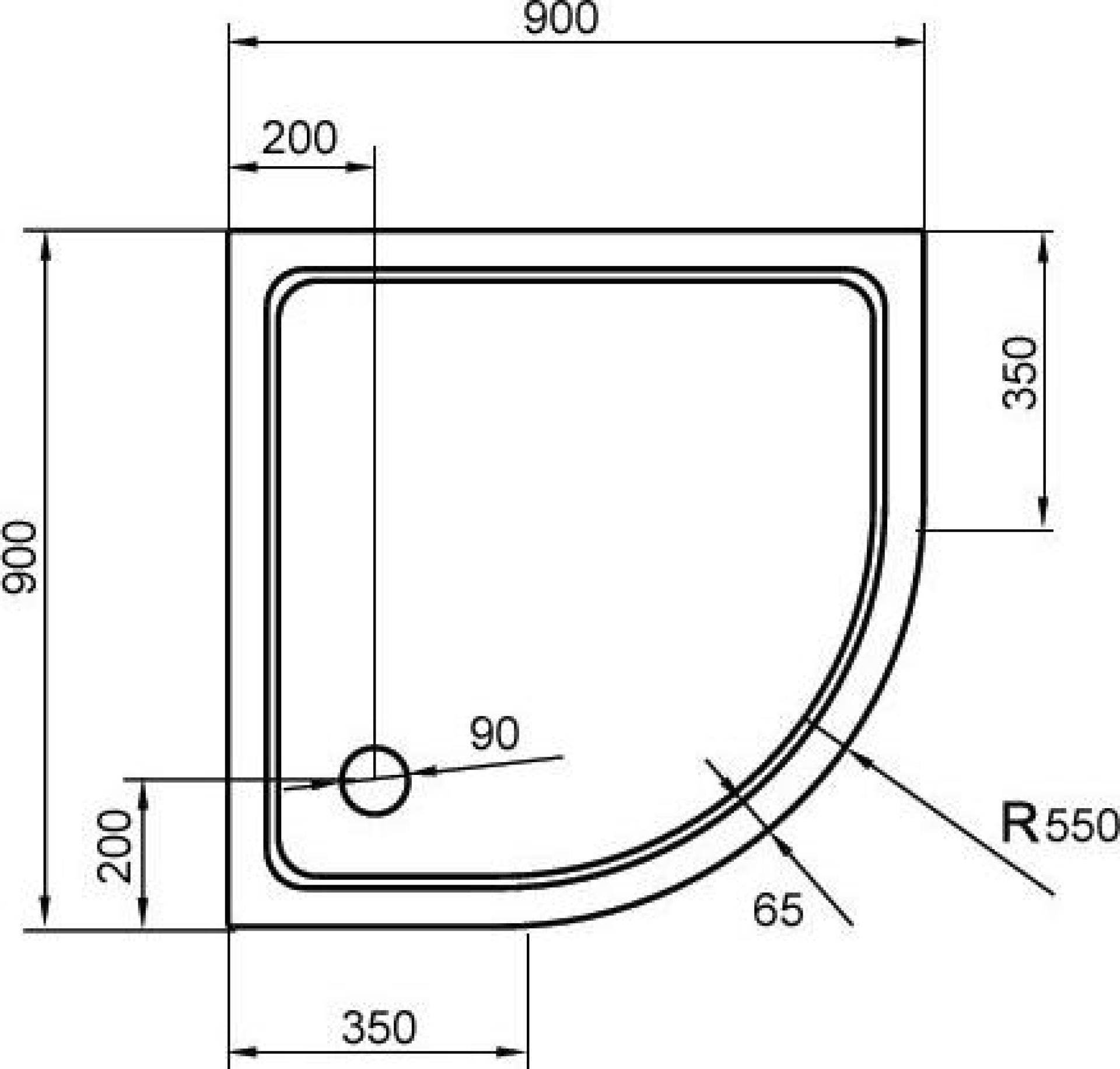 Поддон для душа Cezares SMC R 100x100 см