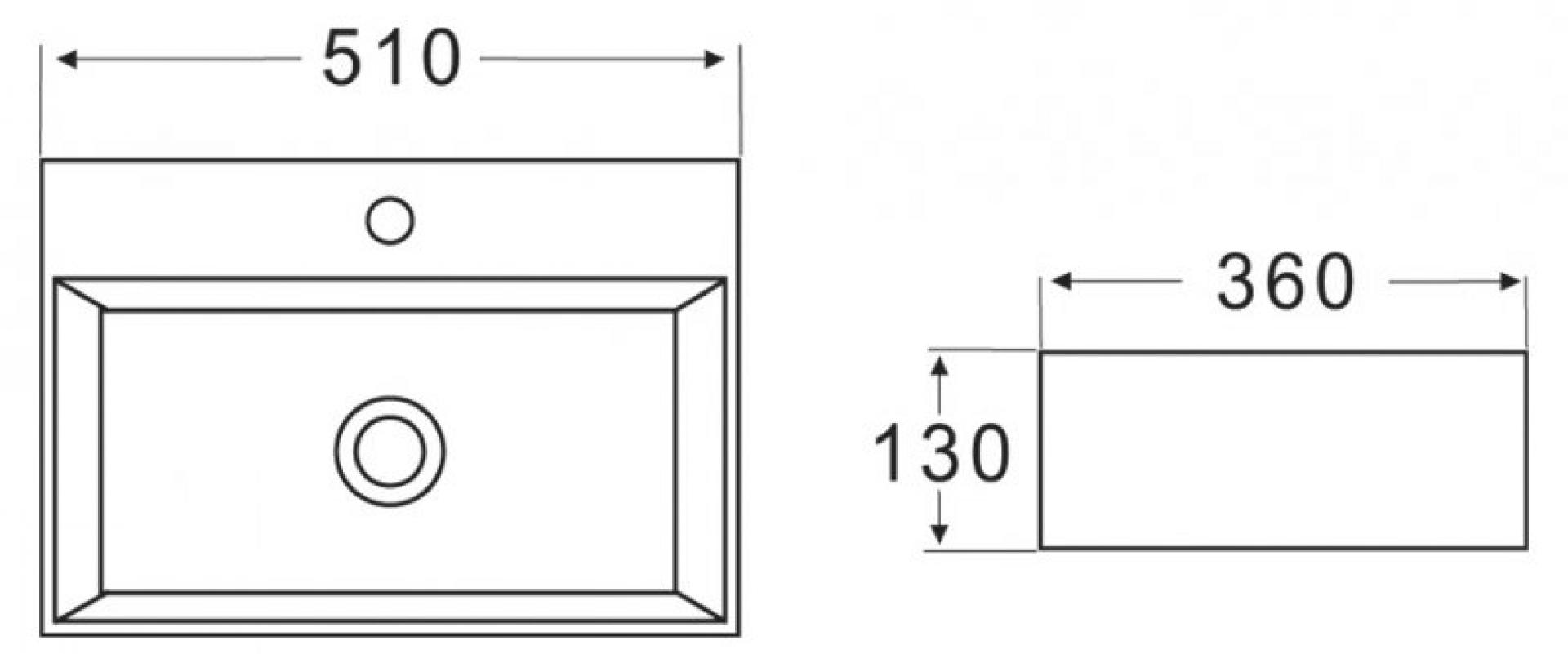 Раковина накладная 51 см Belbagno BB1340