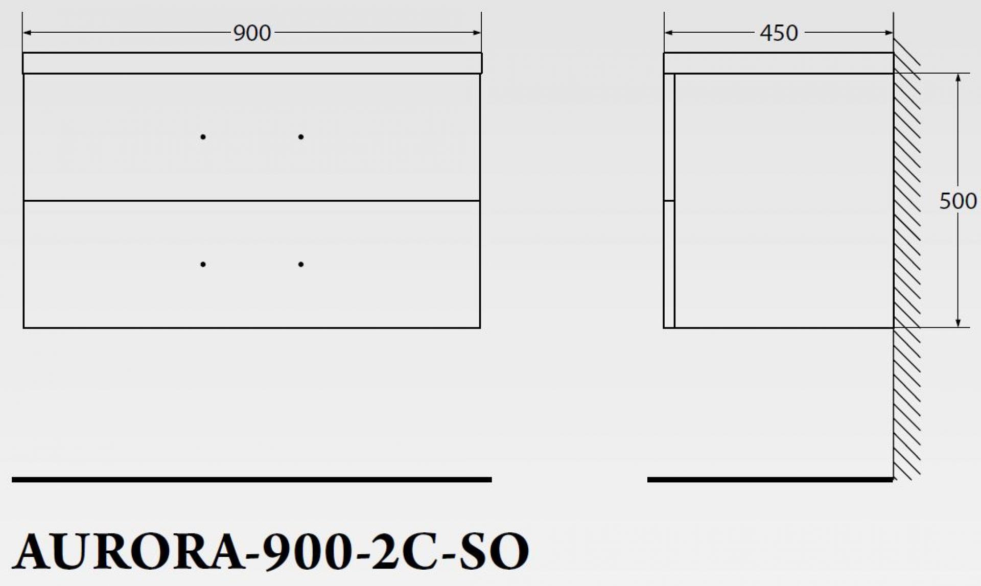 Тумба для комплекта Belbagno Aurora-900-2C-SO-CP