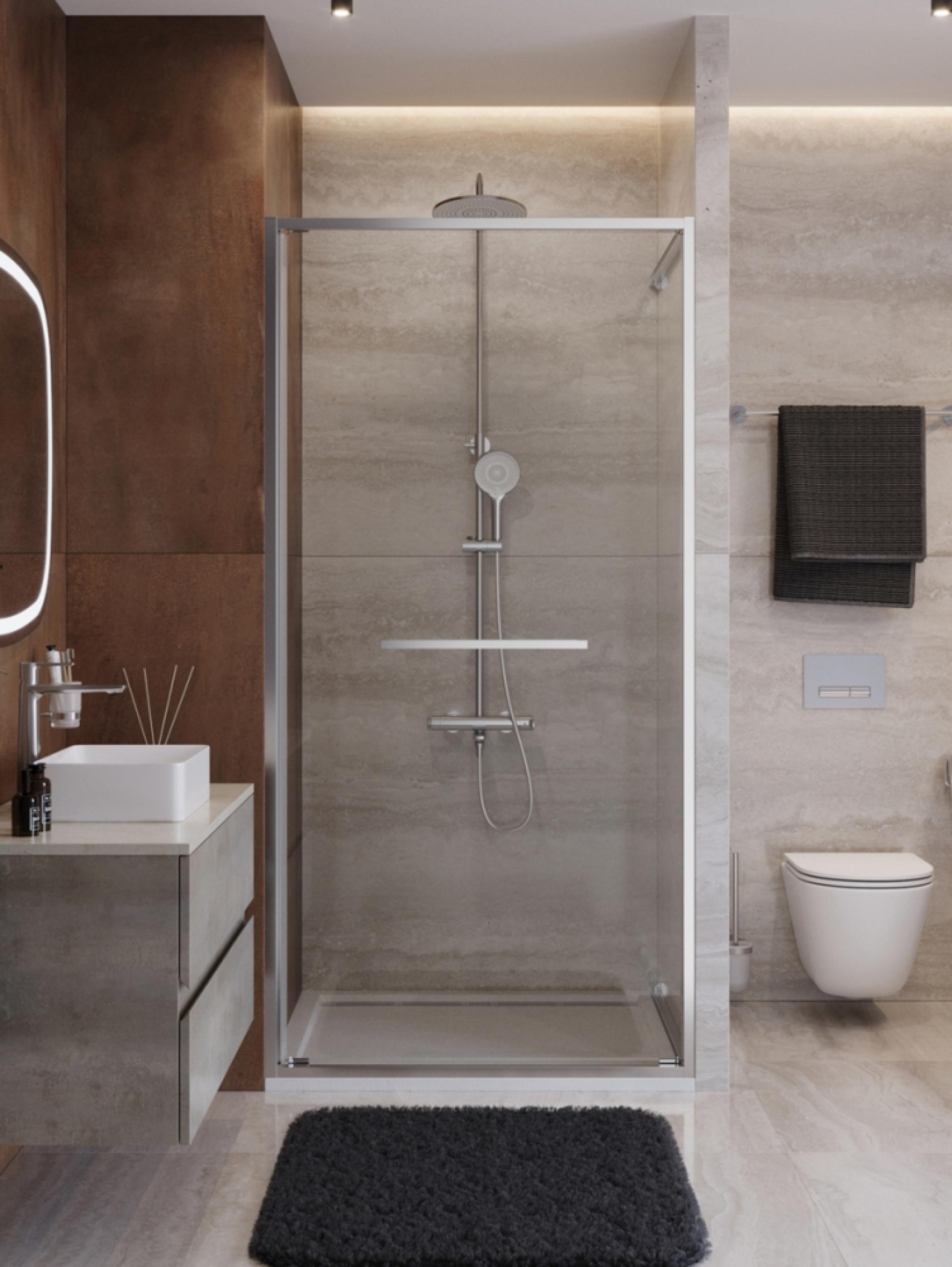 Душевая дверь Cezares LUX-B-FS-1-100-C-CR, 100х195, профиль хром, стекло прозрачное