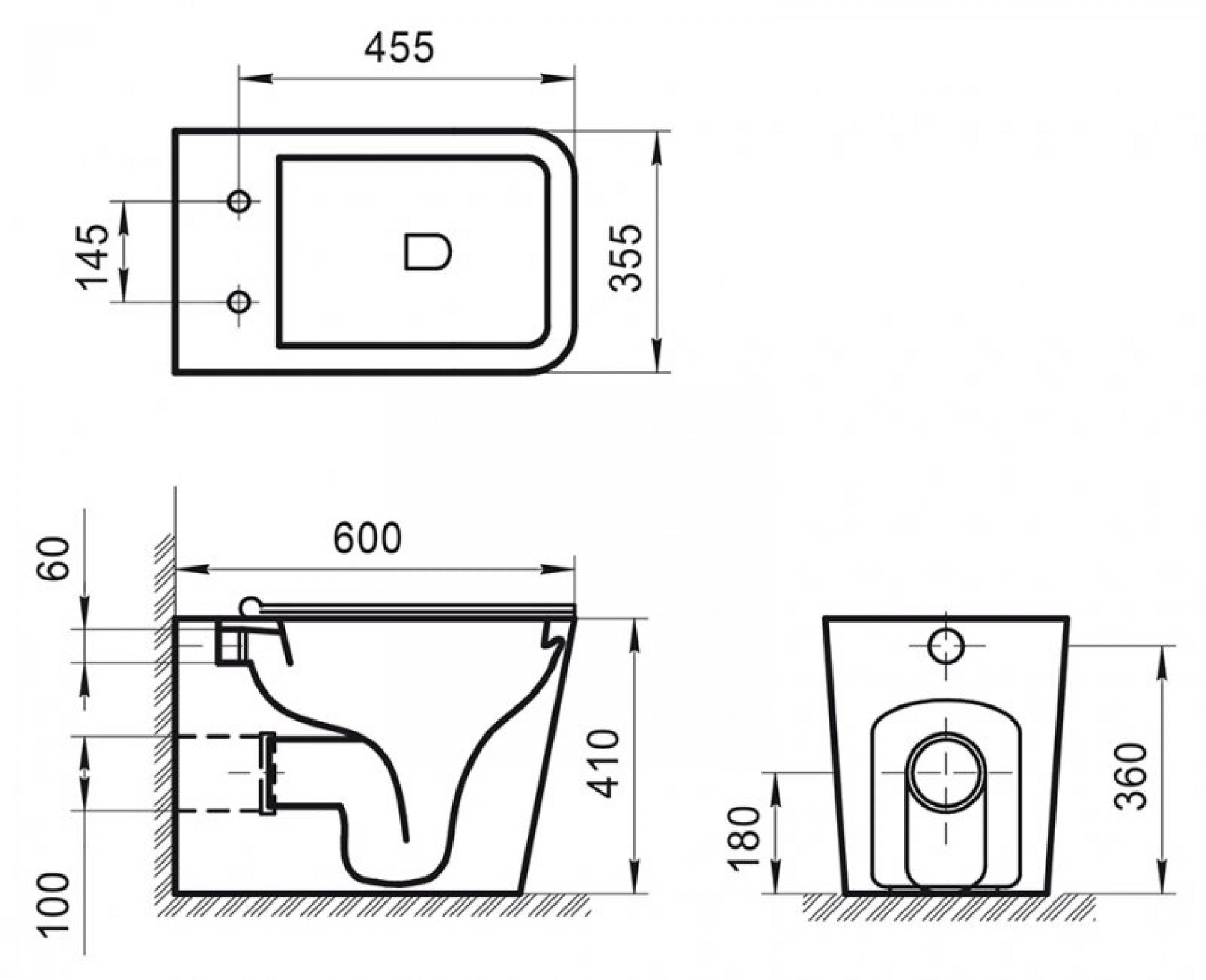 Унитаз приставной BelBagno Ardente-R BB003CBR