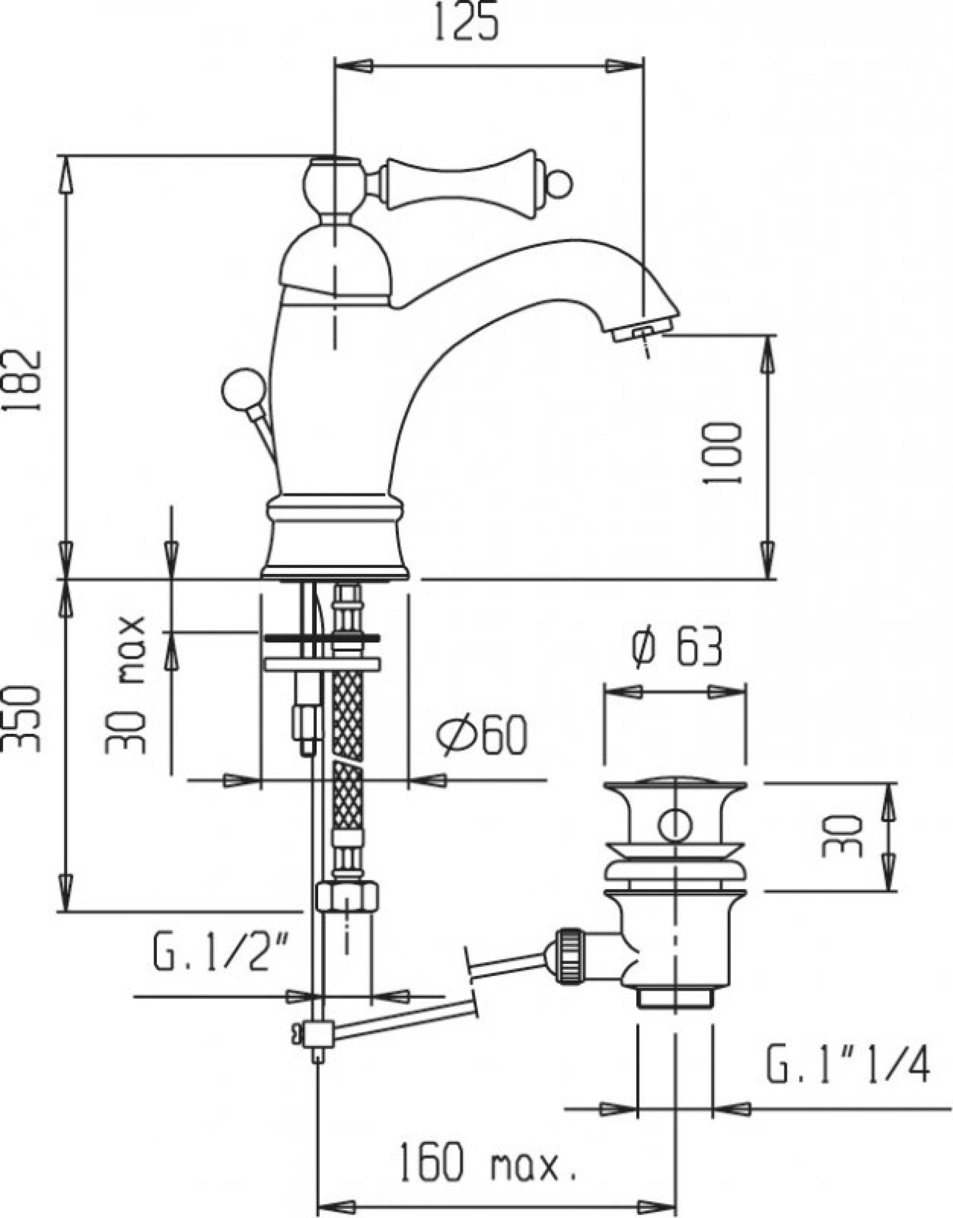 Смеситель для раковины Cezares MARGOT-LSM1-A-01-Bi/A, хром