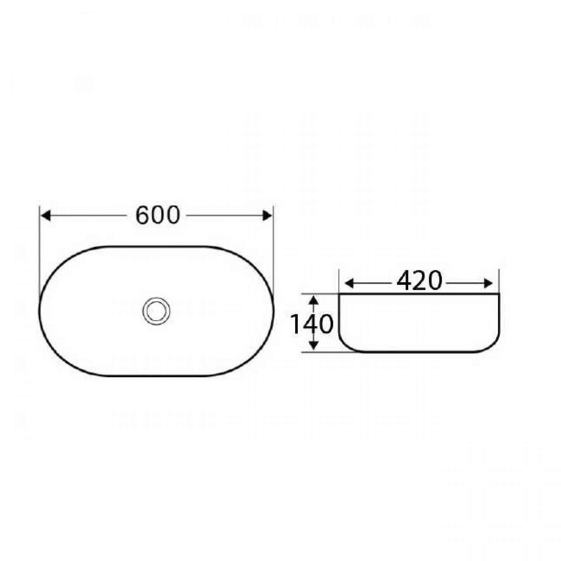 Раковина накладная 60 см Belbagno BB1084