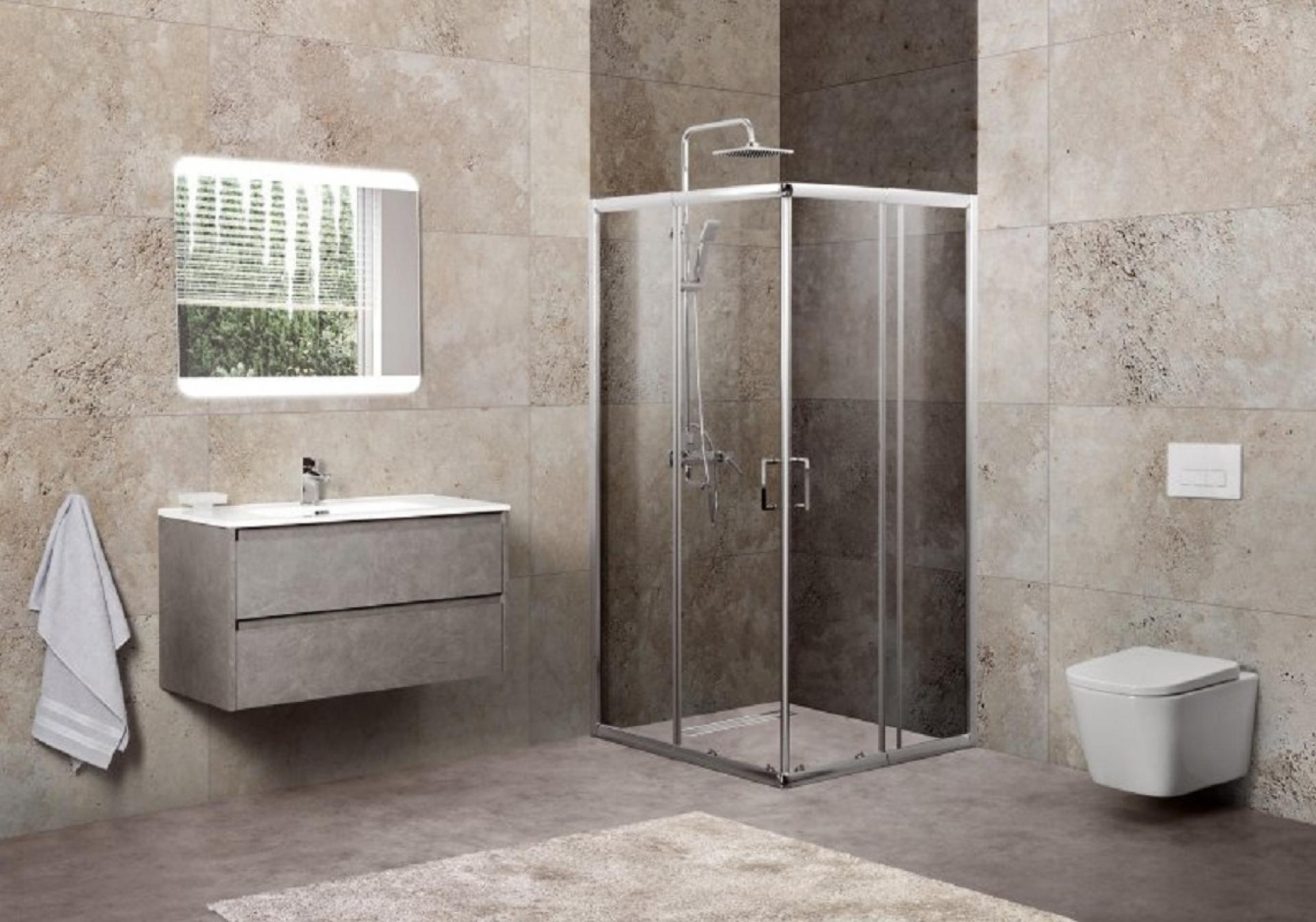 Душевой уголок BelBagno UNIQUE-A-2-85/100-C-Cr стекло прозрачное