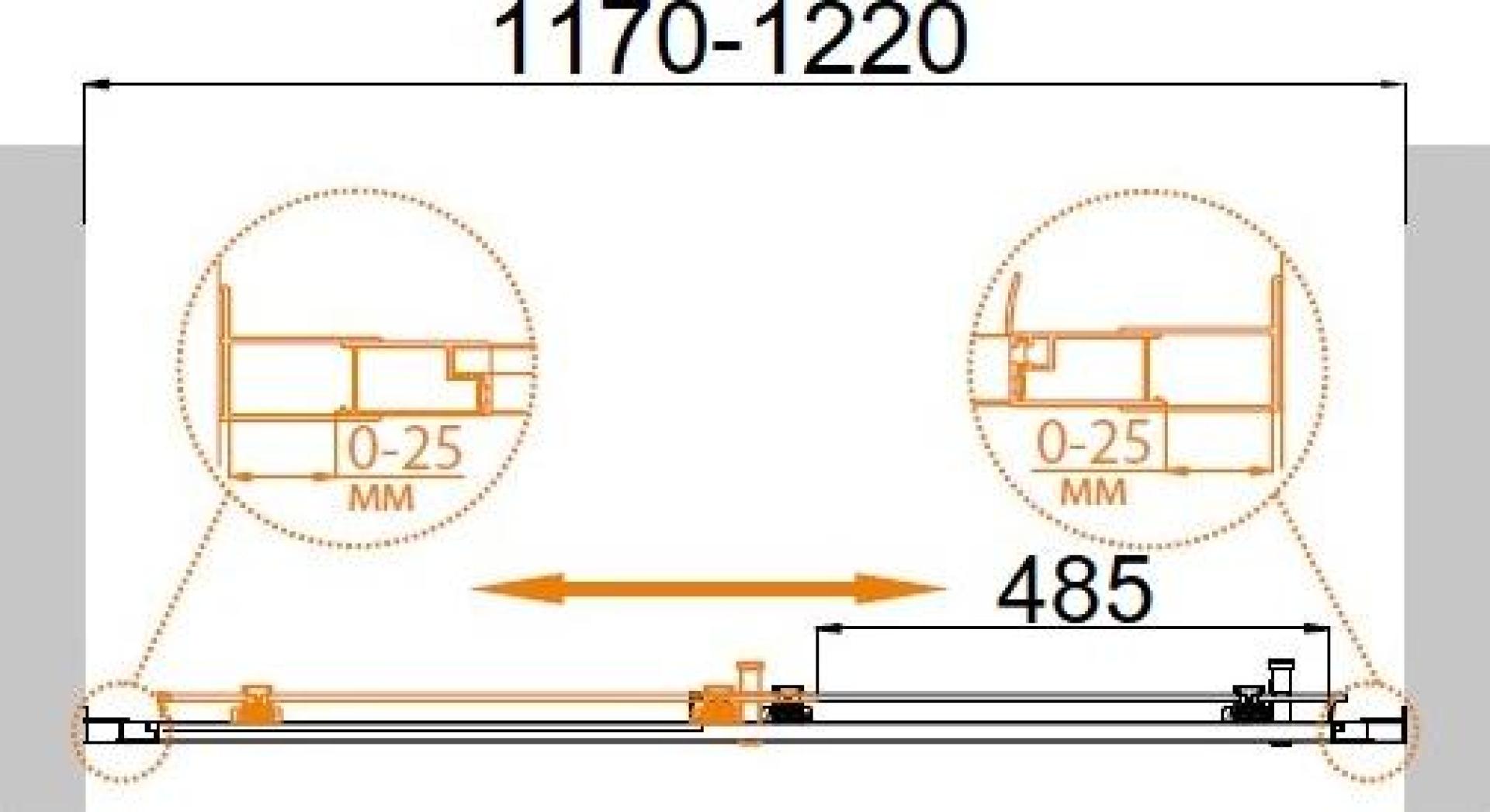 Душевая дверь в нишу Cezares Molveno-BF-1-120-C-Cr-IV