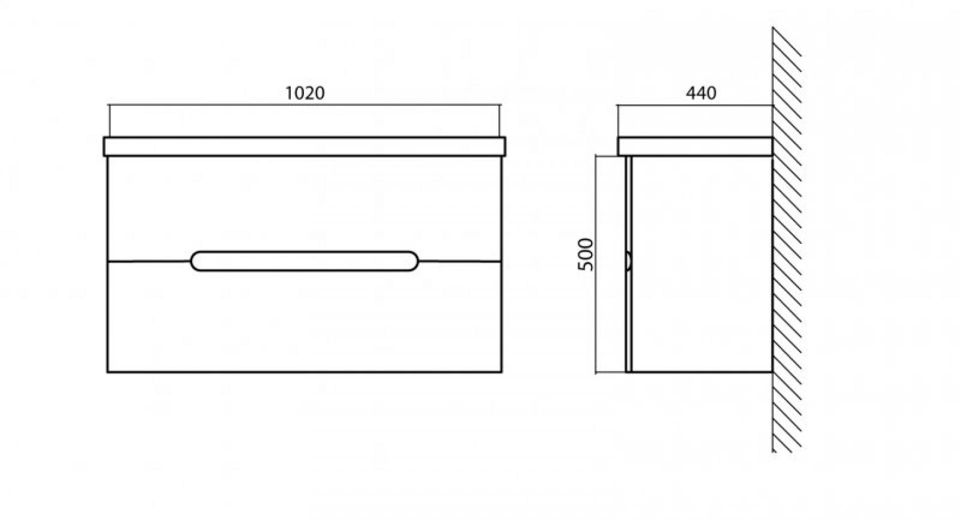 Тумба для комплекта BelBagno LUXURY-1050-2C-SO-BL-P bianco lucido