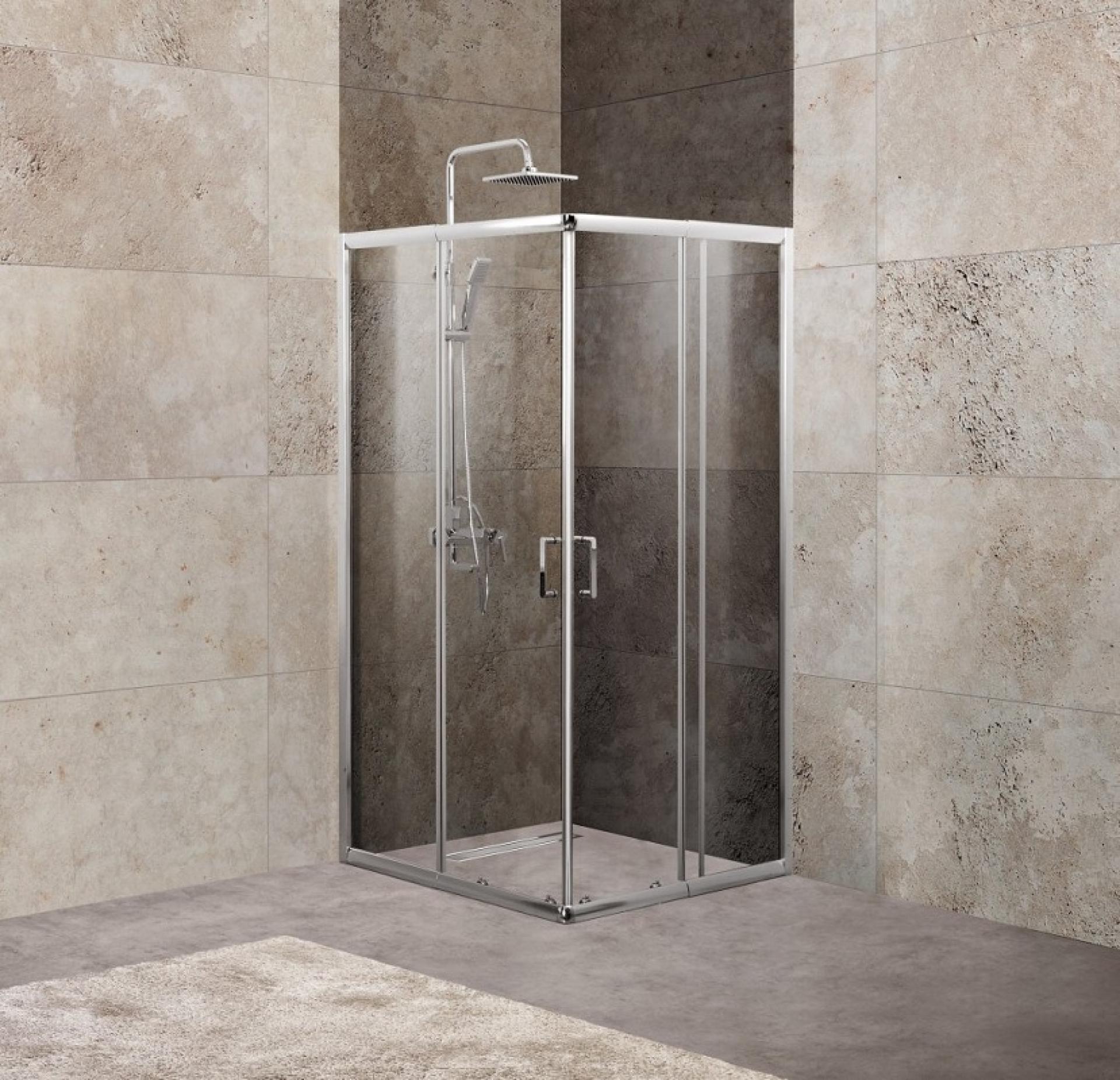 Душевой уголок BelBagno UNIQUE-A-2-85/100-C-Cr стекло прозрачное