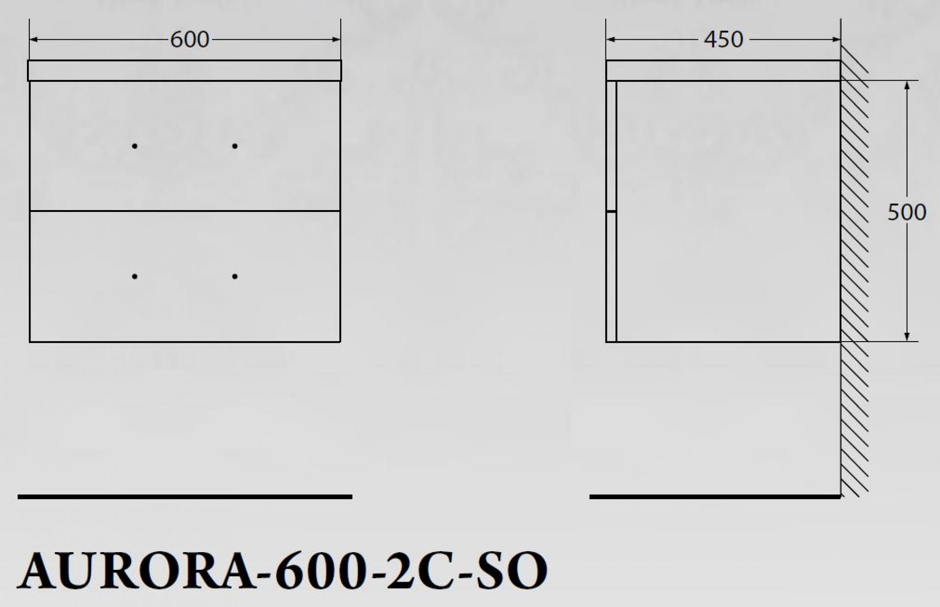 Тумба для комплекта Belbagno Aurora-600-2C-SO-PB