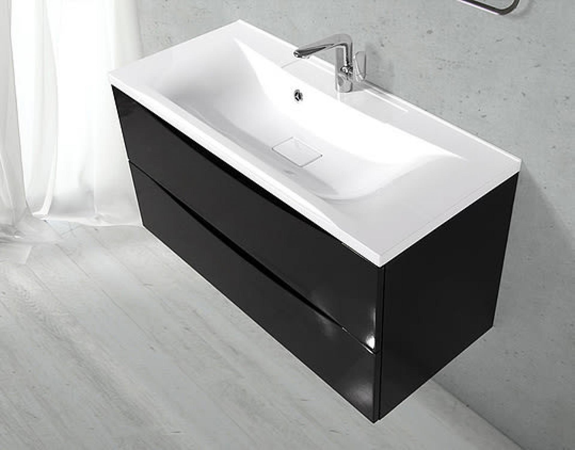 Тумба для комплекта BelBagno MARINO-1000-2C-SO-NL-P nero lucido