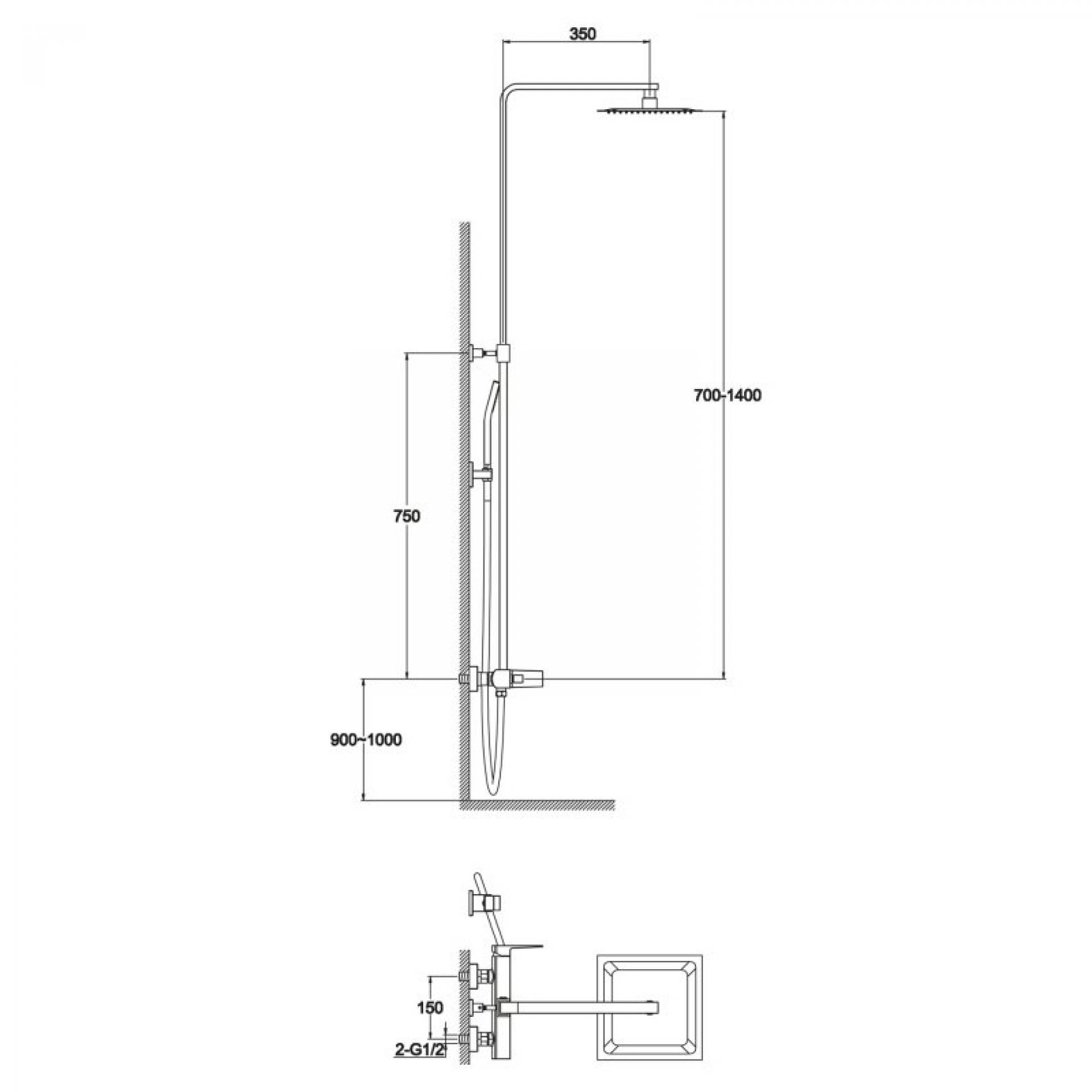 Душевая стойка BelBagno Arlie ARL-DOCM-CRM